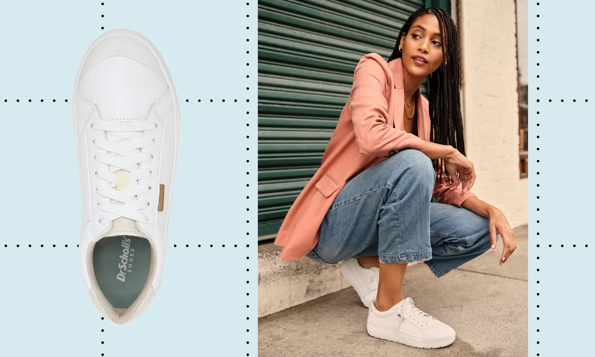 doctor scholl's white faux-leather sneakers