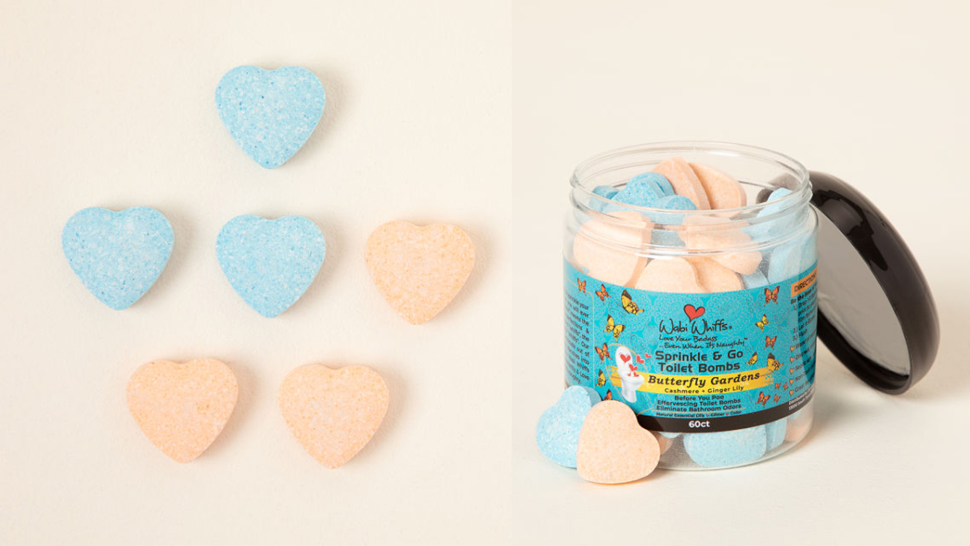 Heart-shaped aromatic toilet bombs