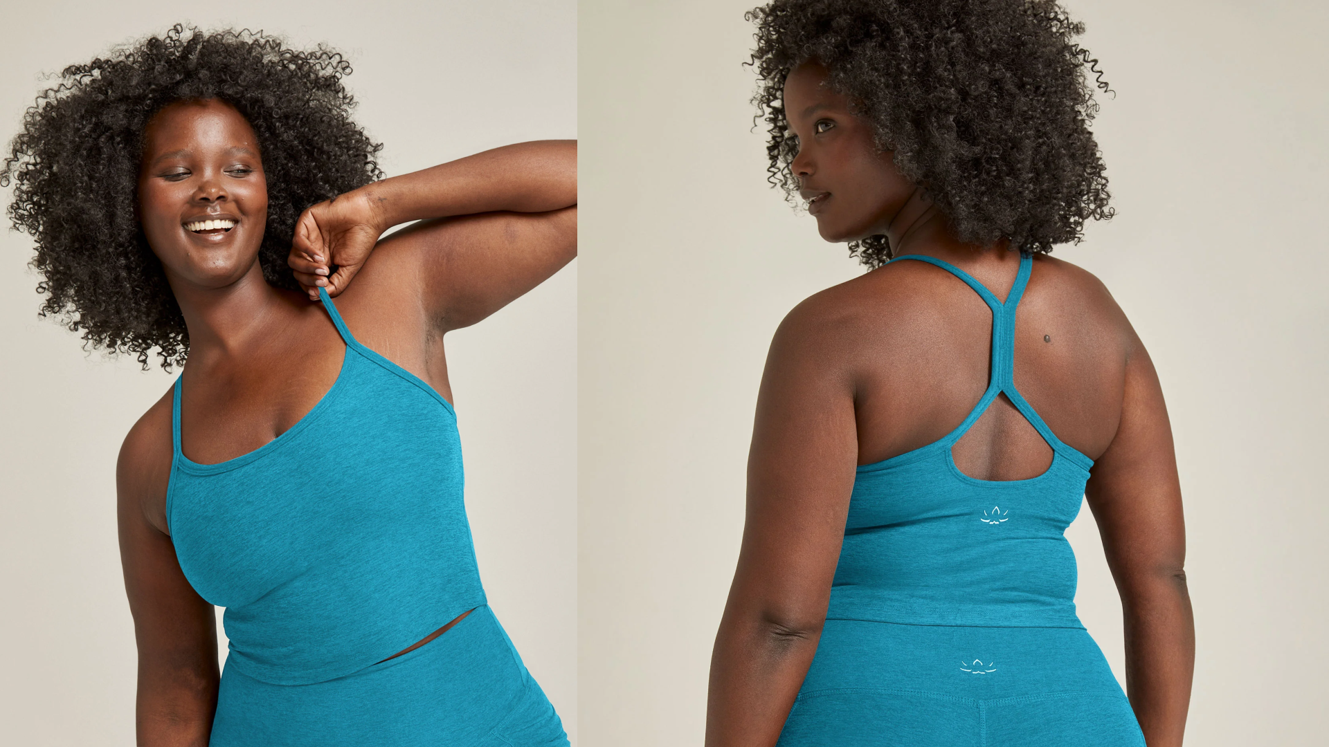 beyond yoga cropped yoga tank with built-in bra