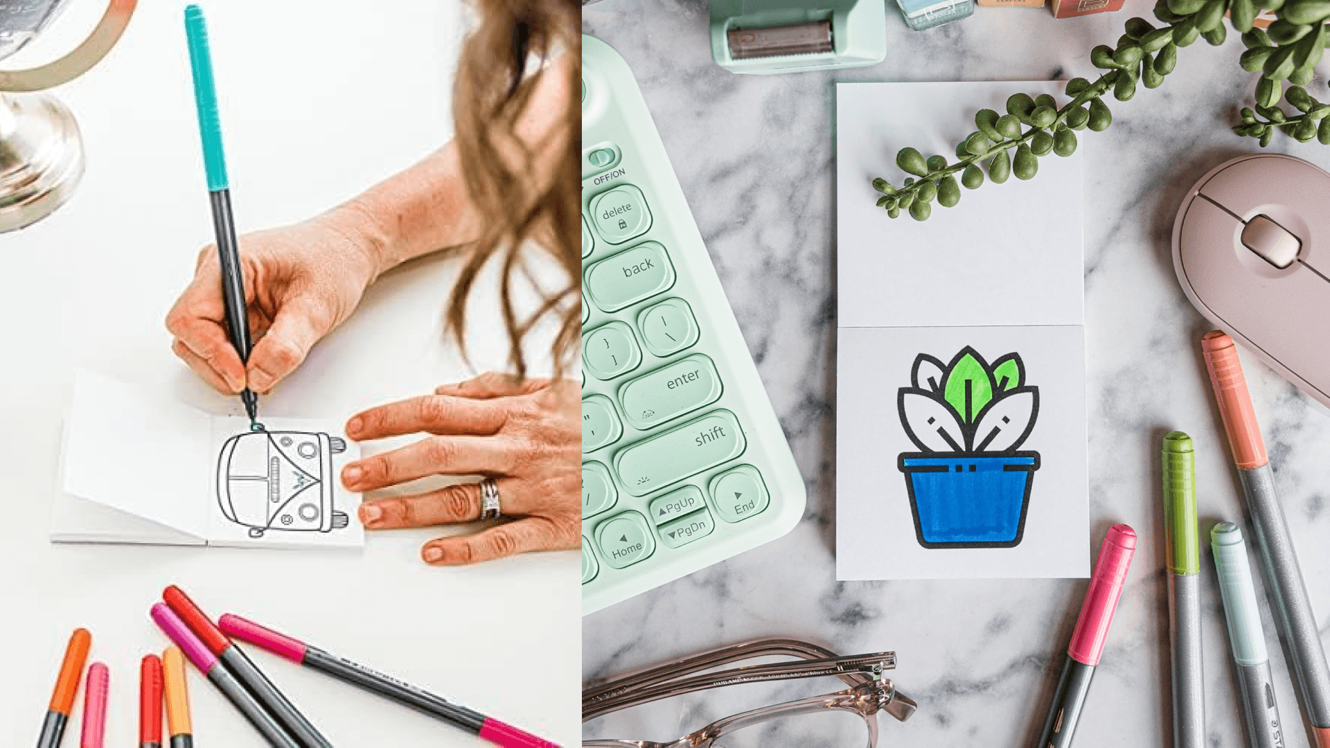 A Brighter Year The Original Adult Mini Coloring Book - 2-Pack - Little Moments Edition - 3” x 3” Pocket Size, 50 Pages, Lay Flat Binding, Thick Paper, No Bleeding - Stress & Anxiety Relief - Gift