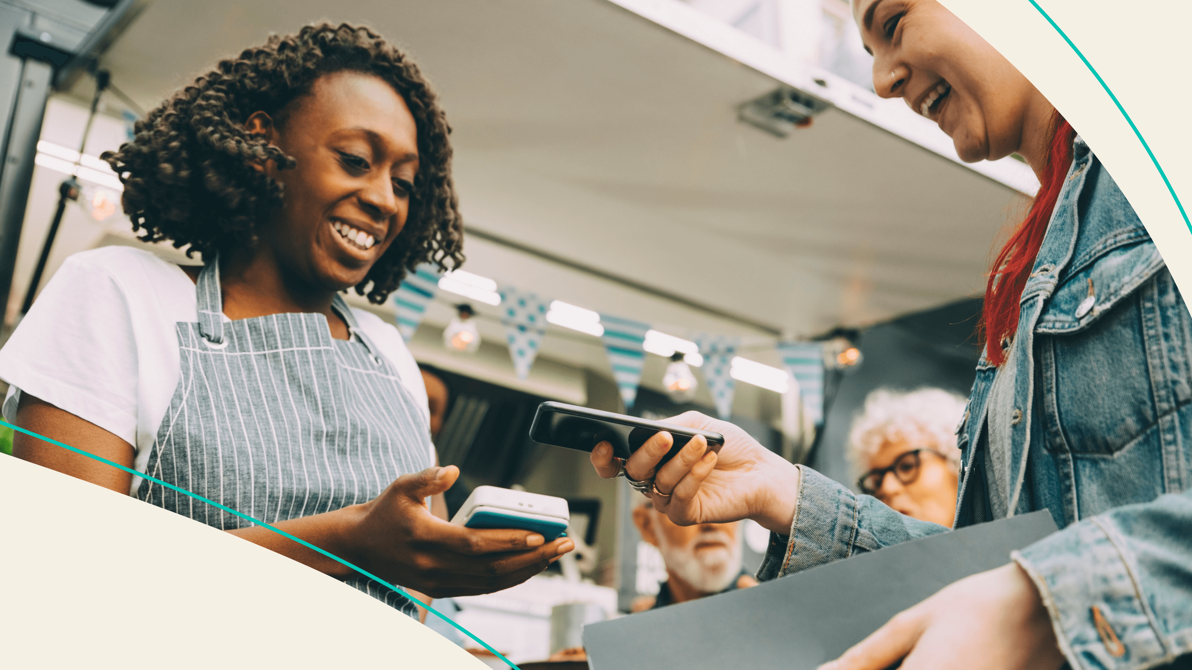 accessibility, a man using his phone to pay