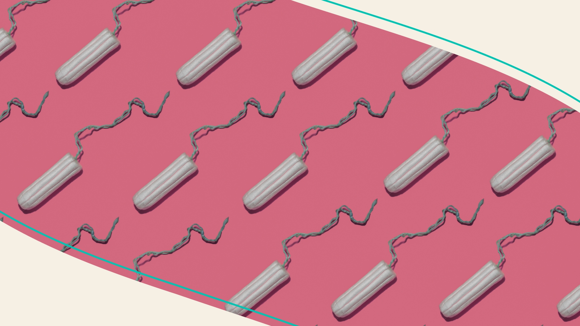 Tampons on pink background
