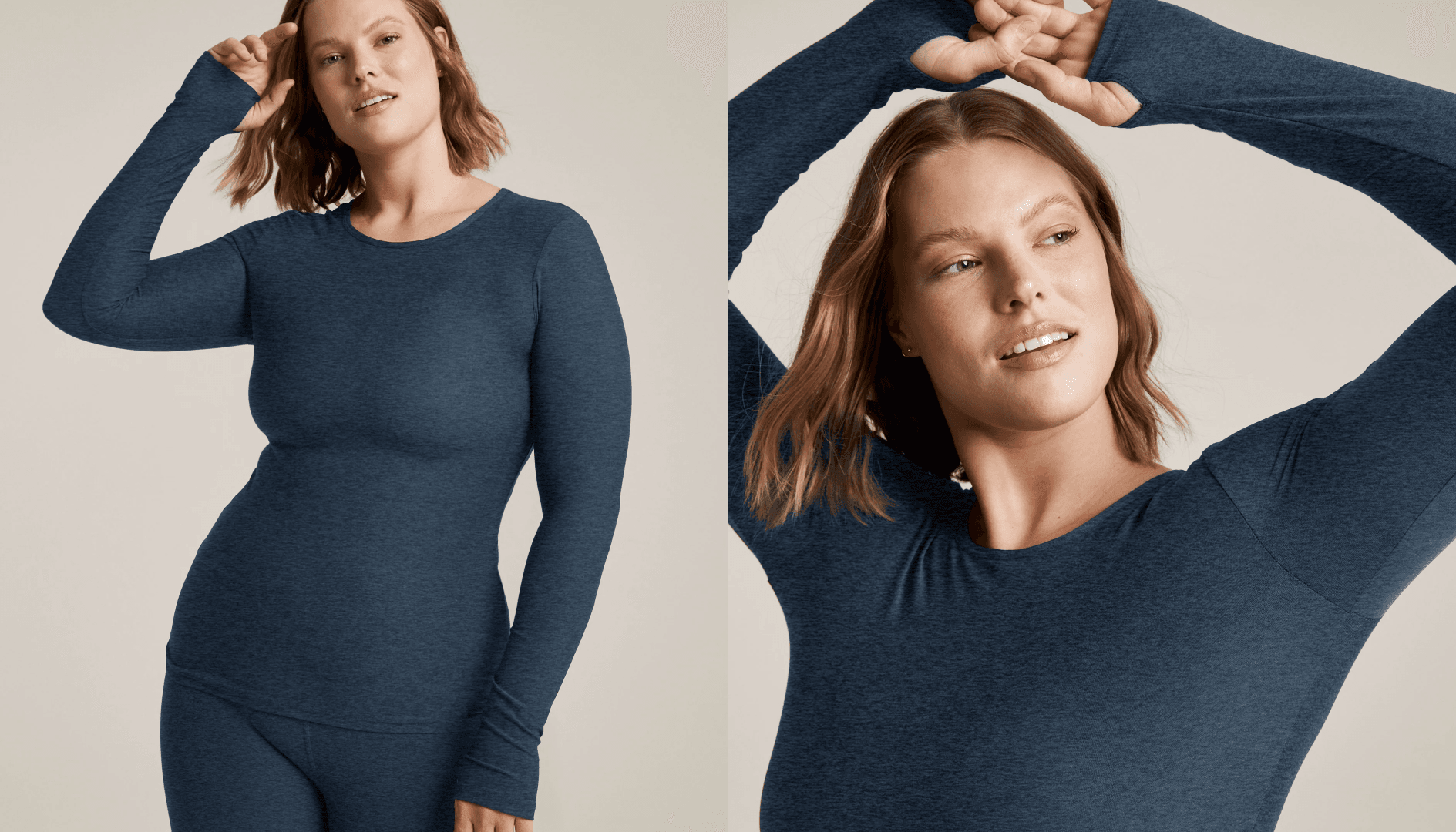 beyond yoga long-sleeved shirt with thumbholes