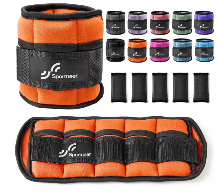 Sportneer Adjustable Ankle Weights on white background