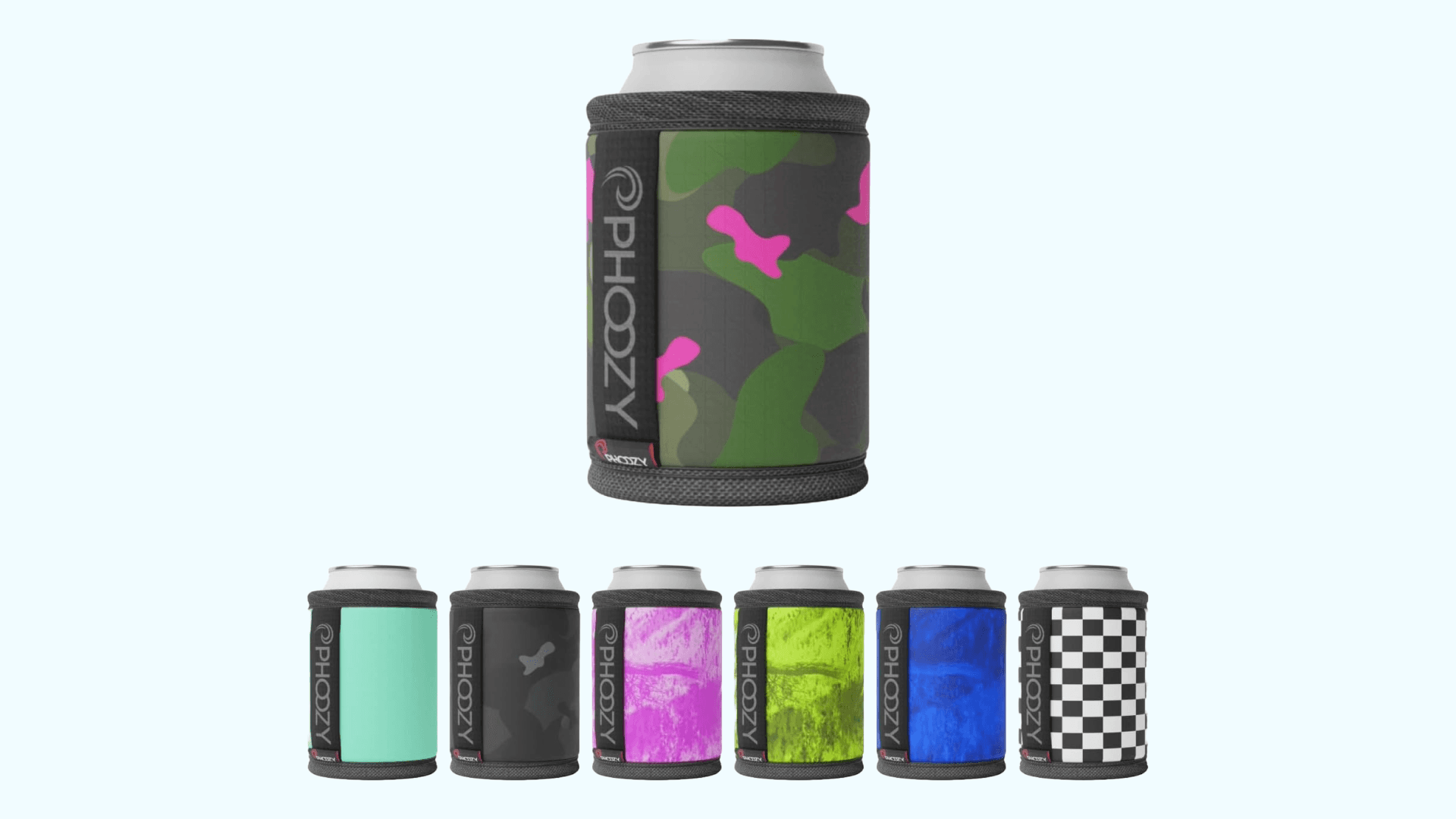 PHOOZY Insulated Can Cooler for 12oz Cans - Patented NASA Insulation Keeps Drinks Cold 10X Longer (Weighs less than 2 ounces) - Keep Your Drinks Cold and Your Hands Warm - Pink Camo
