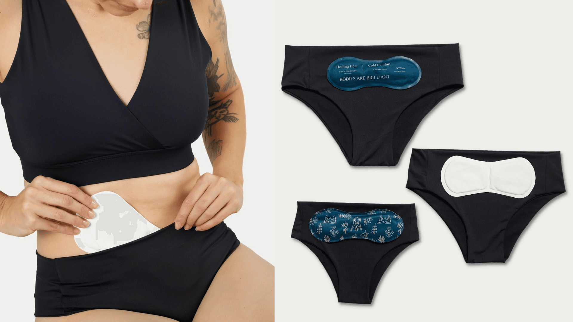 underwear with a pocket for a heating pad