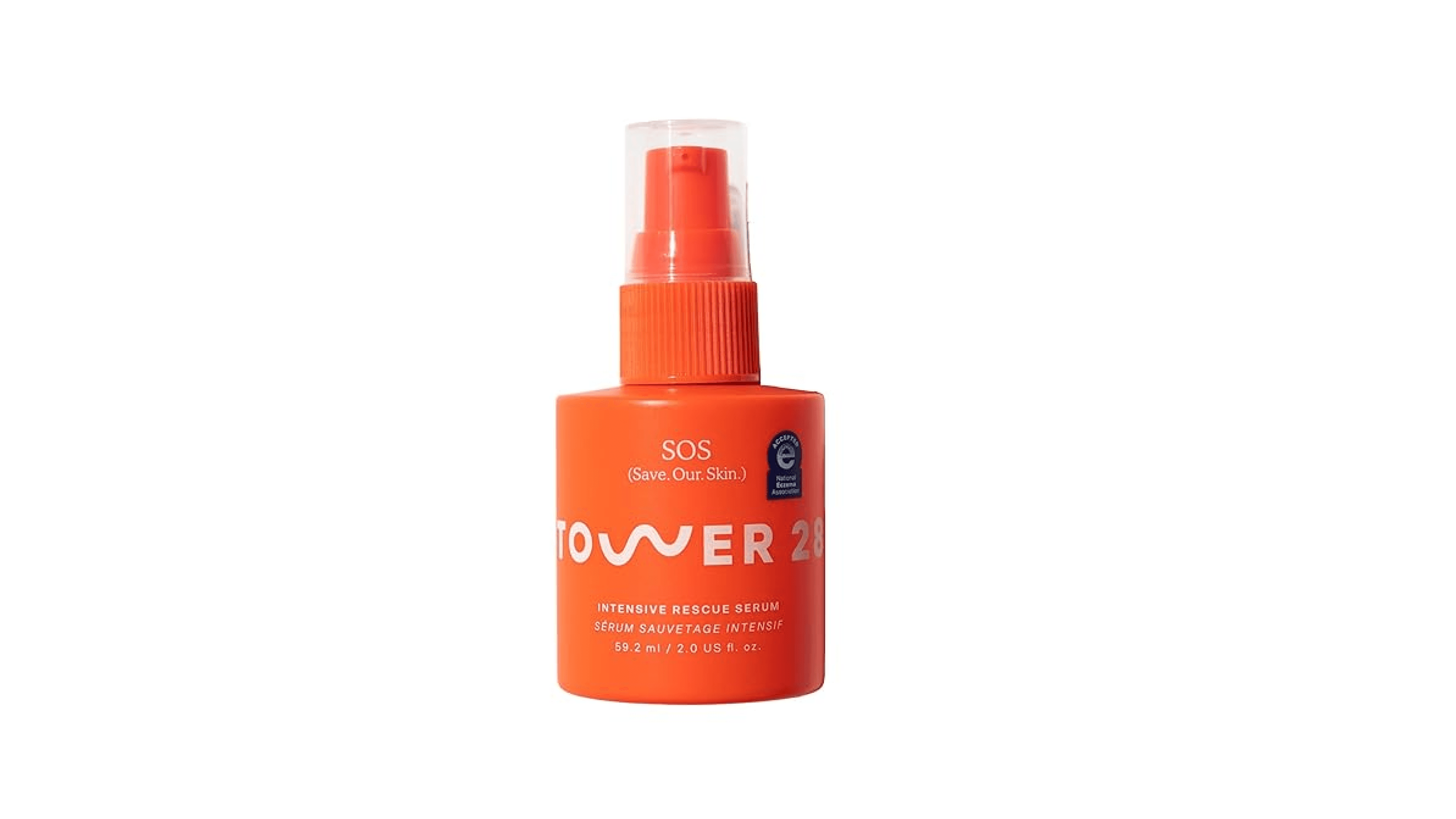 Tower 28 SOS Intensive Rescue Serum for Sensitive Skin, Hypochlorous Acid Skin Care, Helps Reduce Face Redness, Safe for All Skin Types, 2 FL Oz