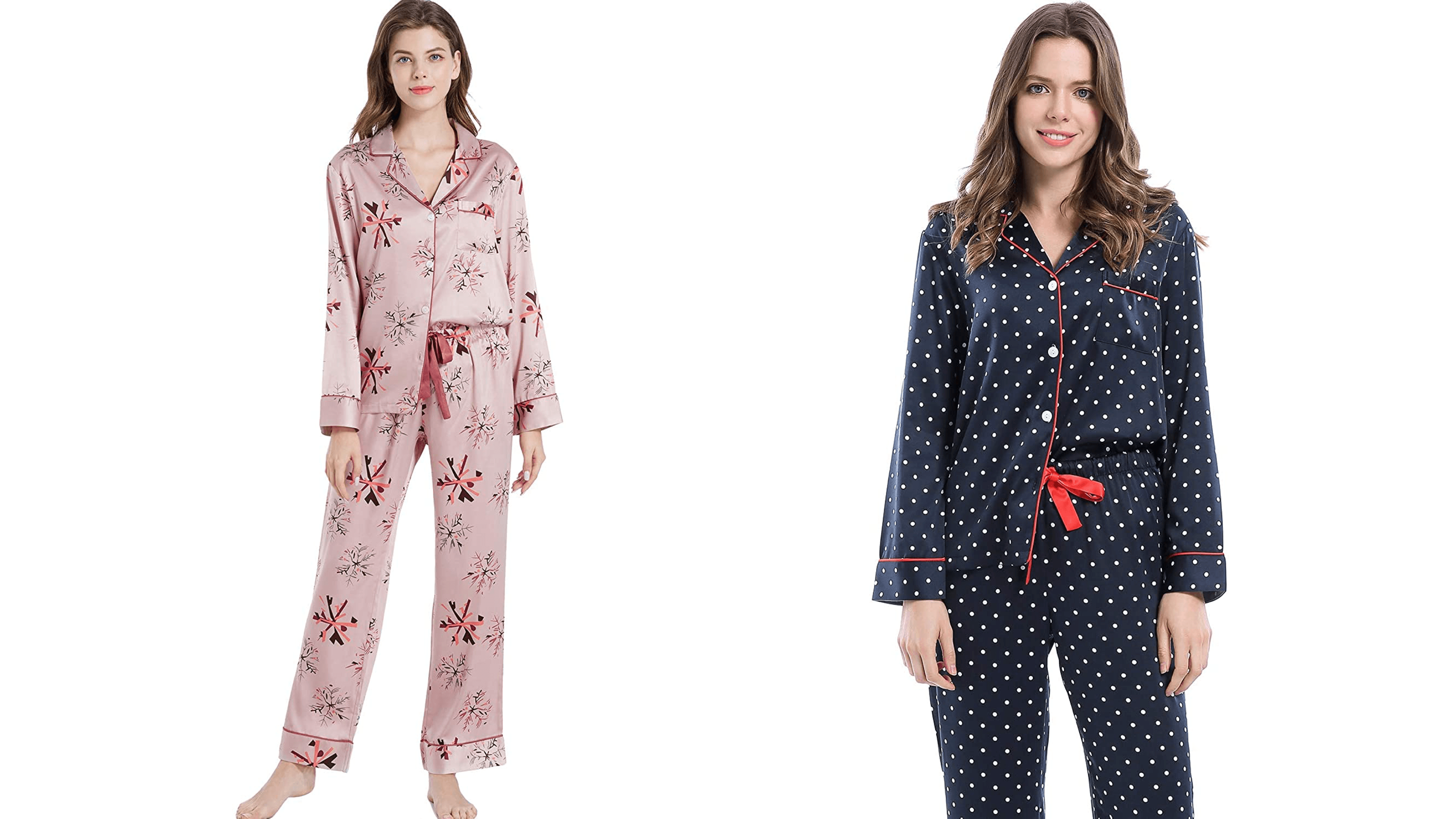 silk satin pajama set with long sleeves