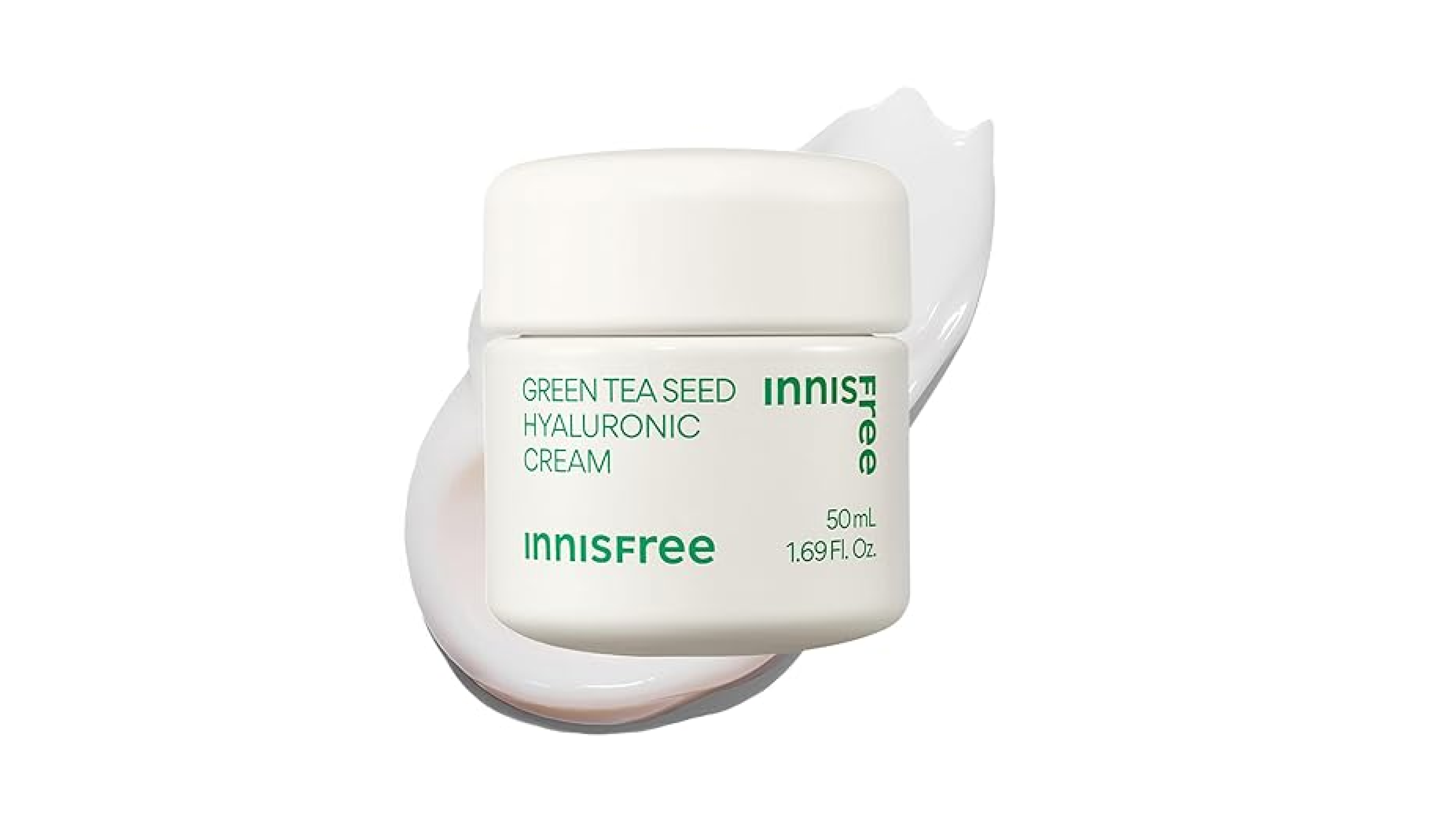 innisfree Green Tea Seed Hyaluronic Acid Cream With Barrier Boosting Complex and Ceramide, Korean Hydrating Face Moisturizer and Balancing Cream