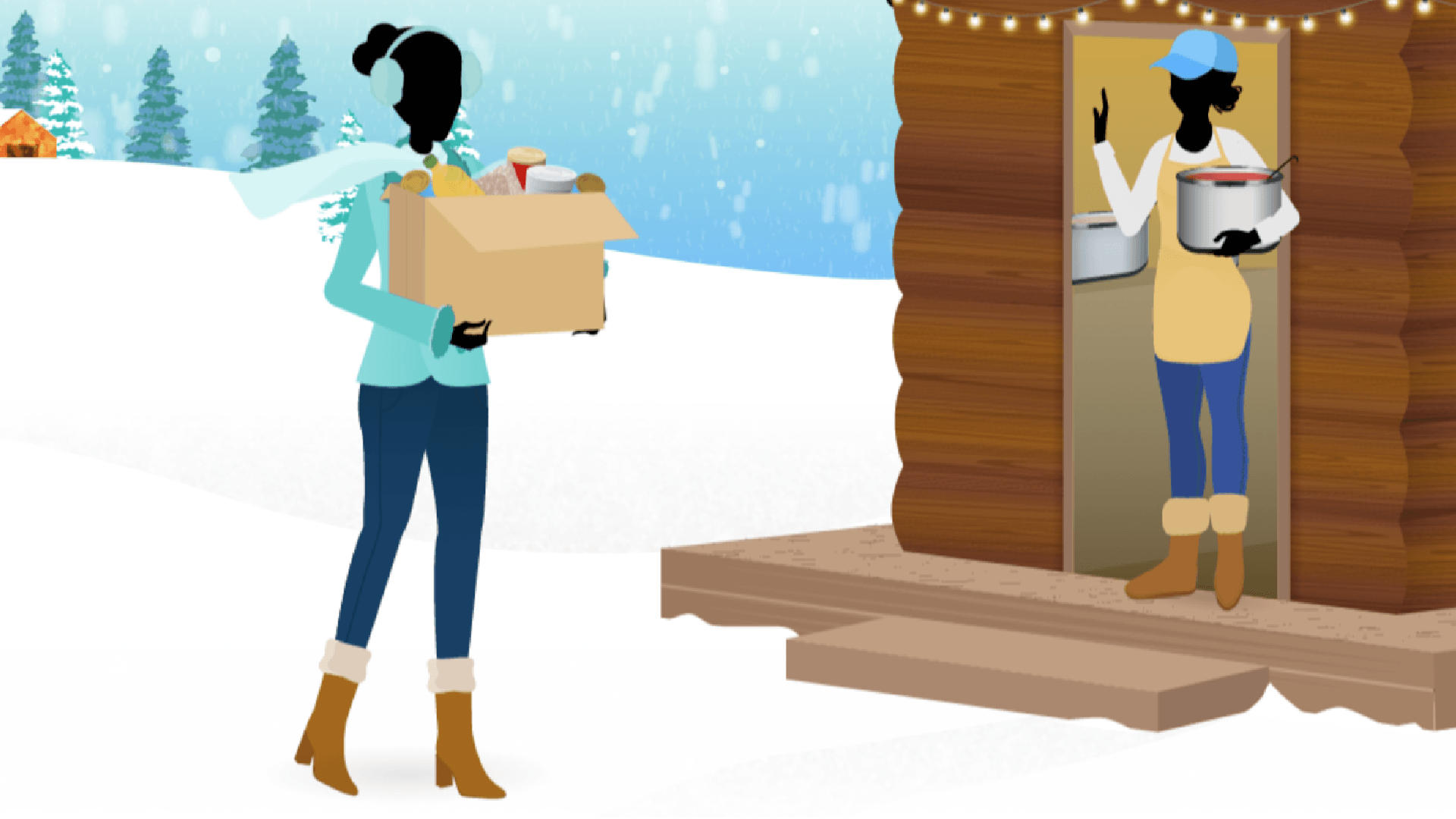 Skimm Girl giving gifts