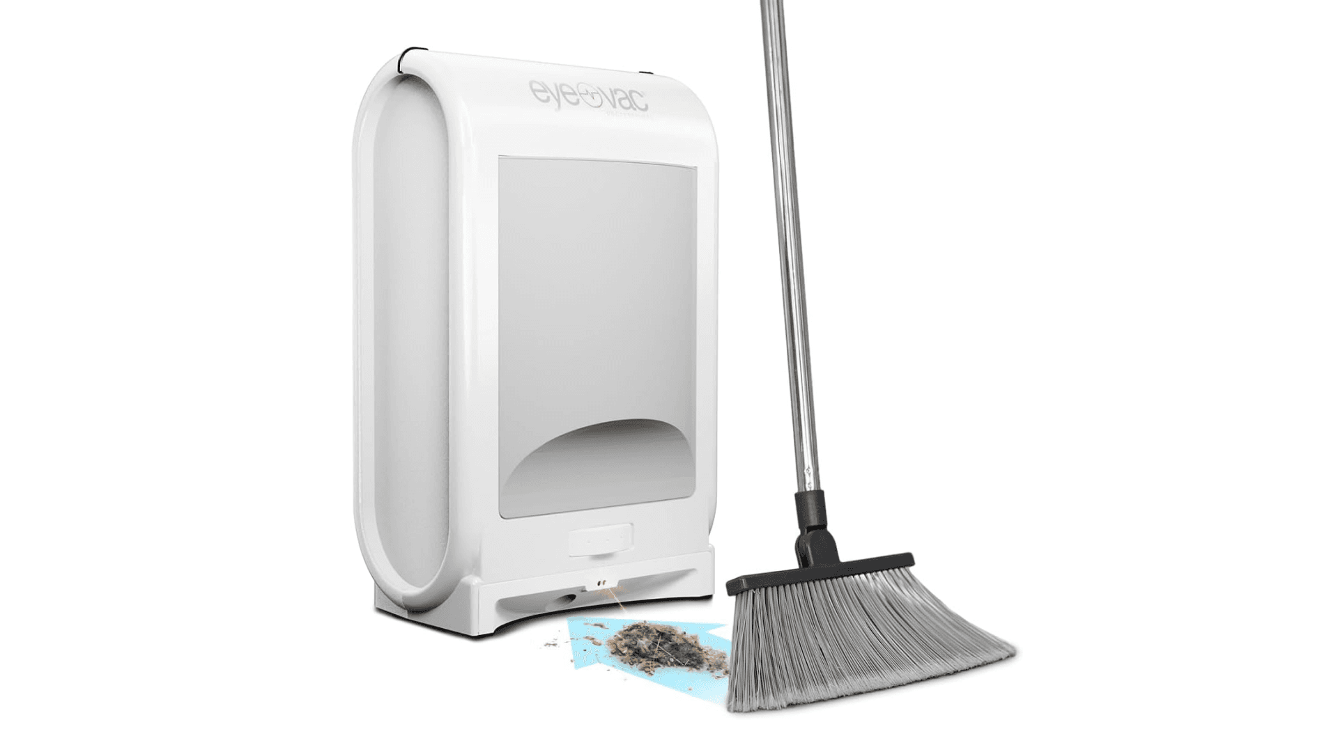 EyeVac Pro Touchless Vacuum Automatic Dustpan - Ultra Fast & Powerful - Great for Sweeping Salon Pet Hair Food Dirt Kitchen, Corded Canister Vacuum, Bagless, Automatic Sensors, 1400 Watt (White)