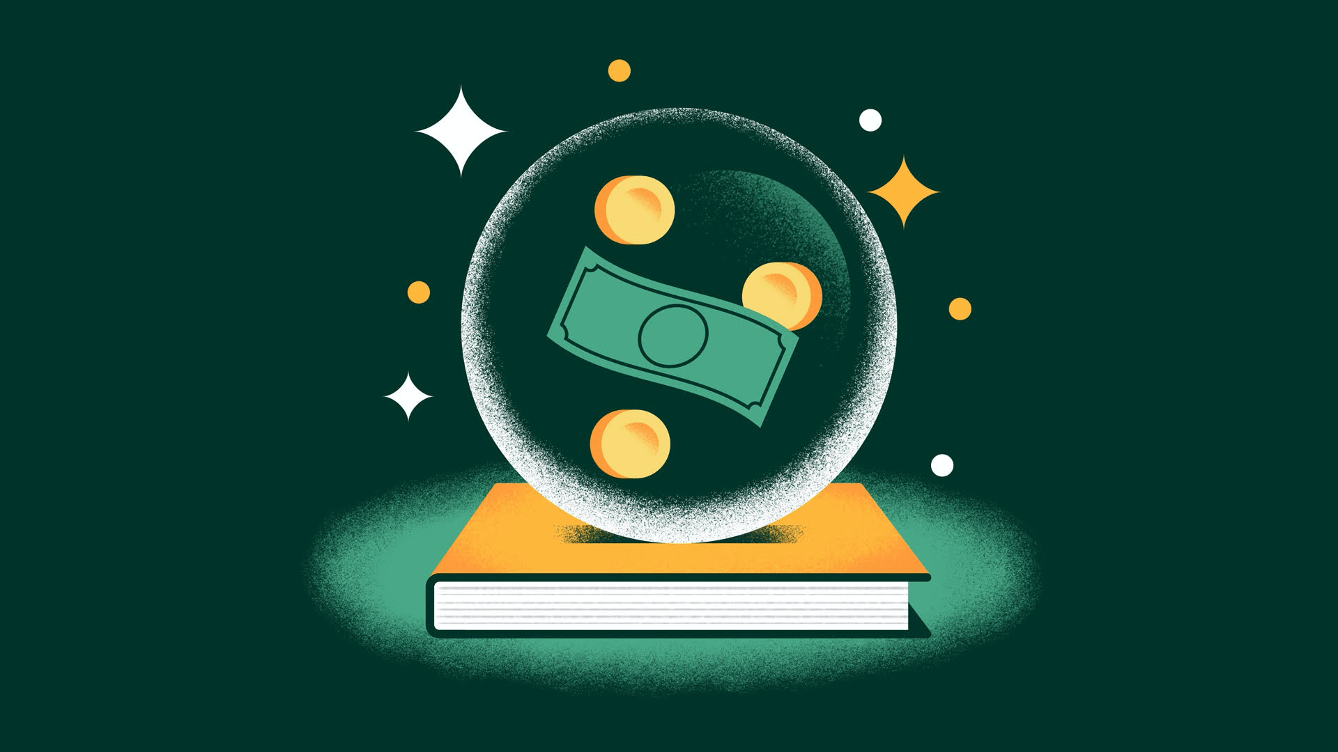 Crystal ball with money in it