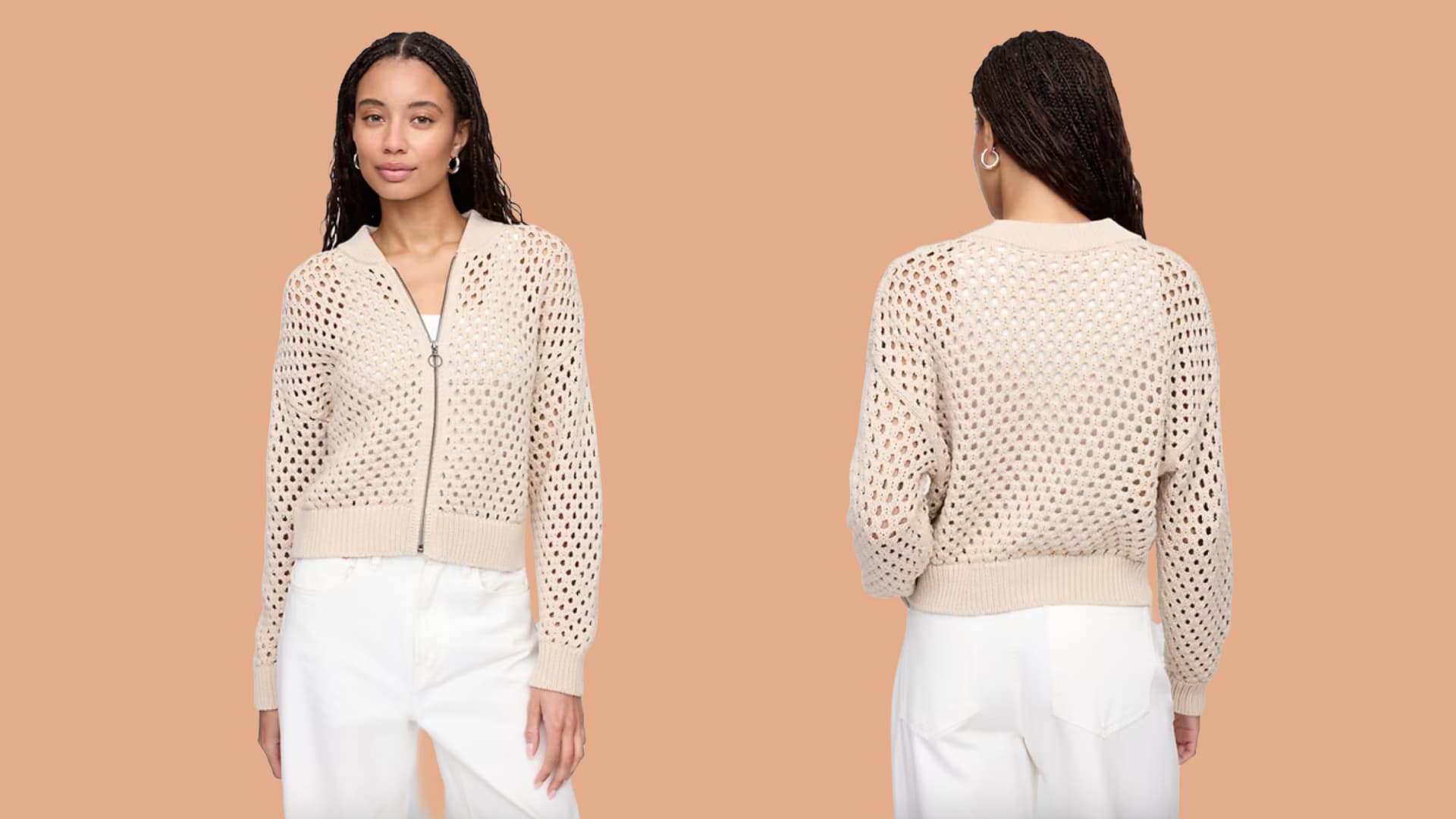 Gap Factory Crochet Bomber Jacket