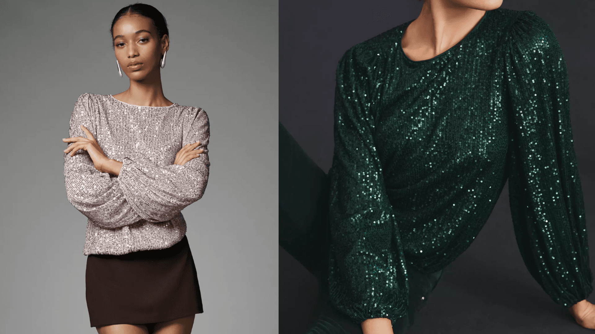 Flat White Sequin Top