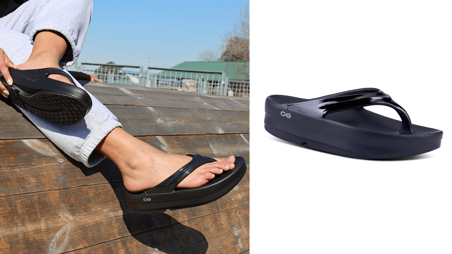 Platform sandals in black