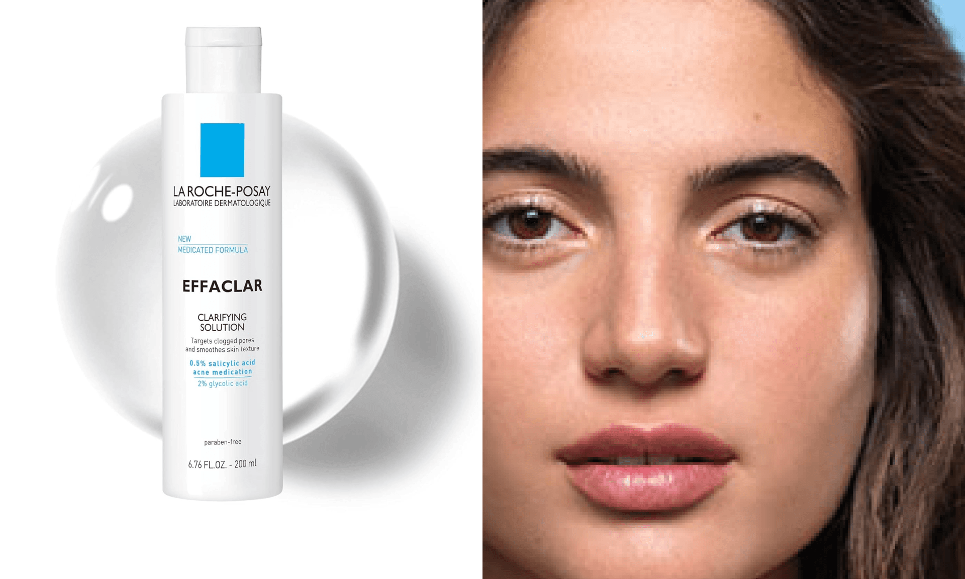 La Roche-Posay Effaclar Clarifying Solution Acne Toner with Salicylic Acid and Glycolic Acid, Pore Refining Oily Skin Toner, Gentle Exfoliant to Unclog Pores and Remove Dead Skin Cells