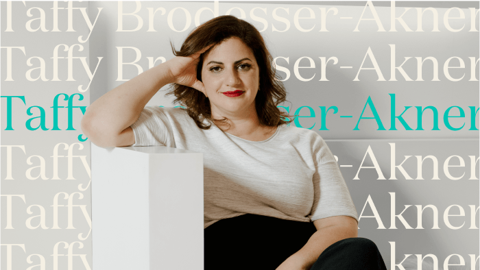 treated photo of Taffy Brodesser-Akner sitting down