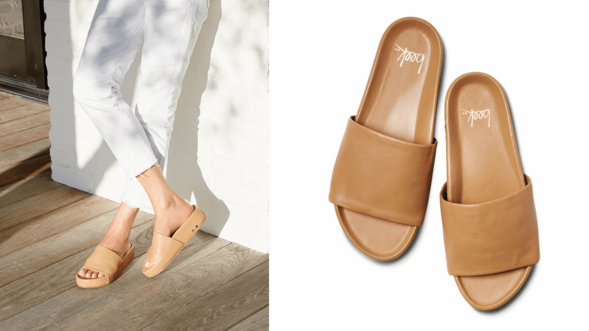 Tan Leather Platform Sandal