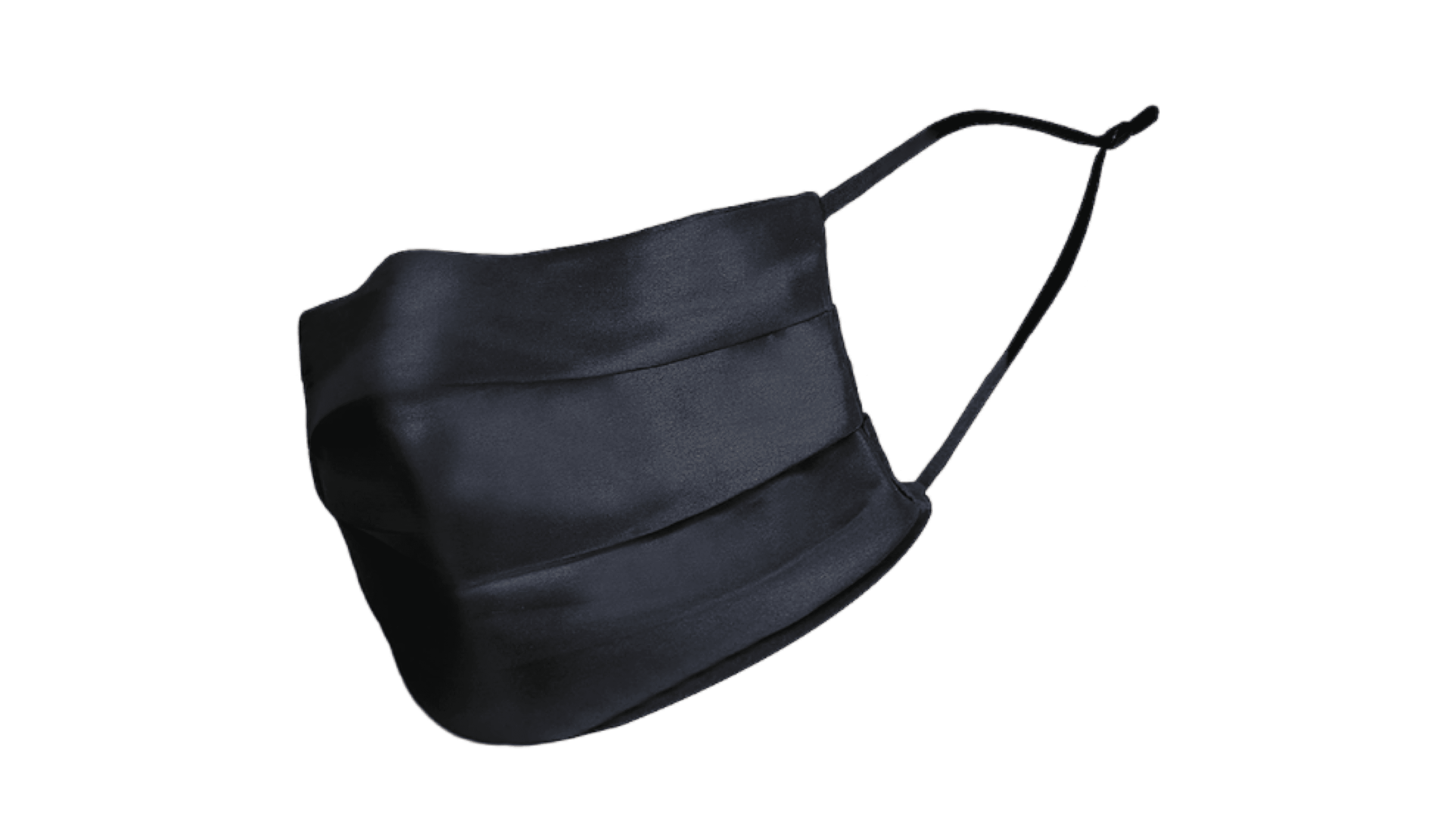 black silk face mask to help prevent breakouts