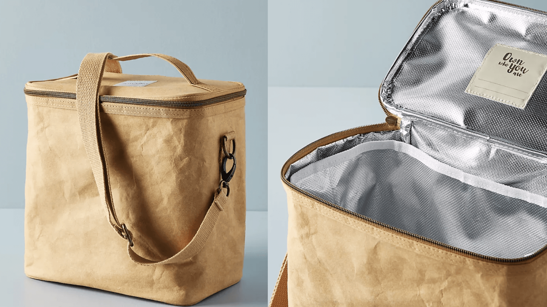 Waxed canvas lunch bag