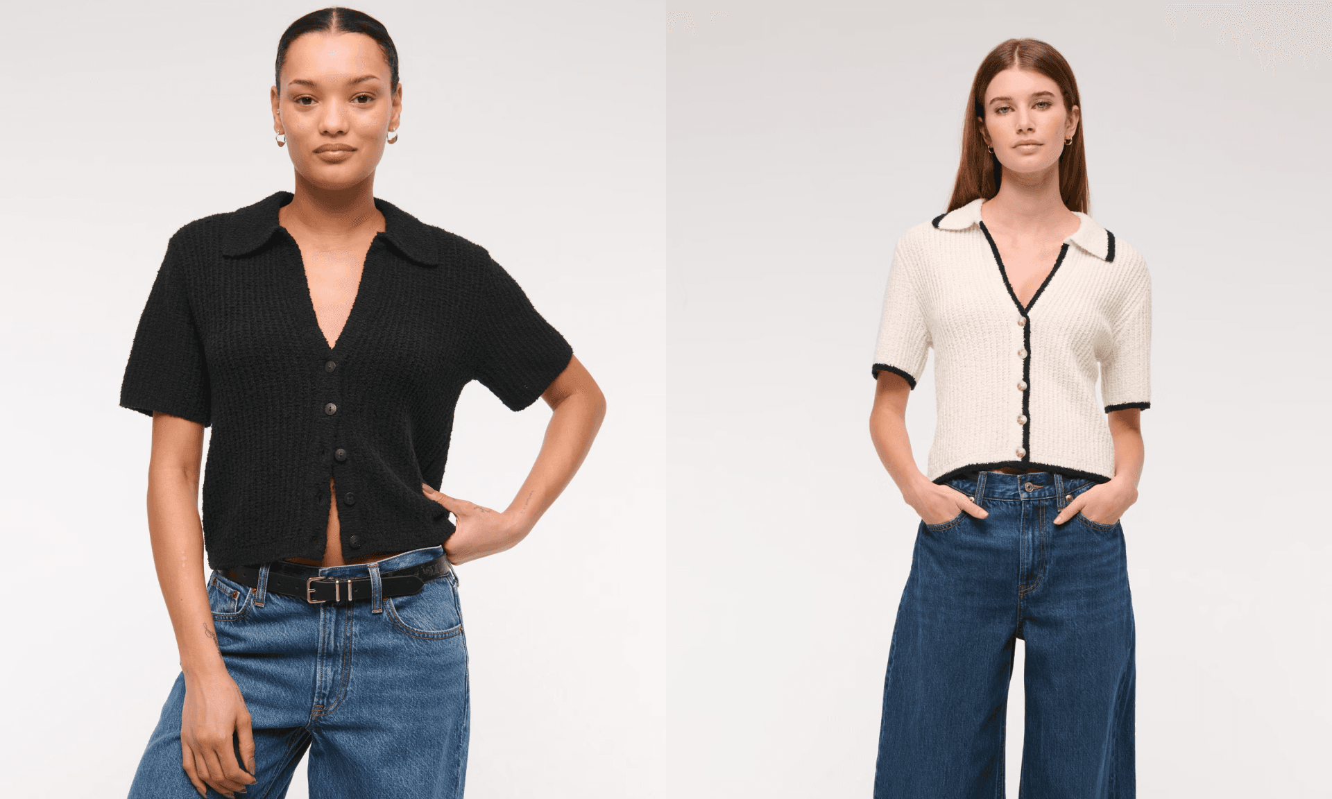 Short-Sleeve Crochet-Style Polo