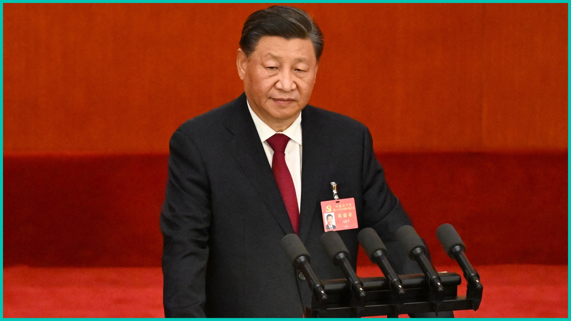 China's President Xi Jinping gives a speech during the opening session of the 20th Chinese Communist Party's Congress at the Great Hall of the People in Beijing on October 16, 2022