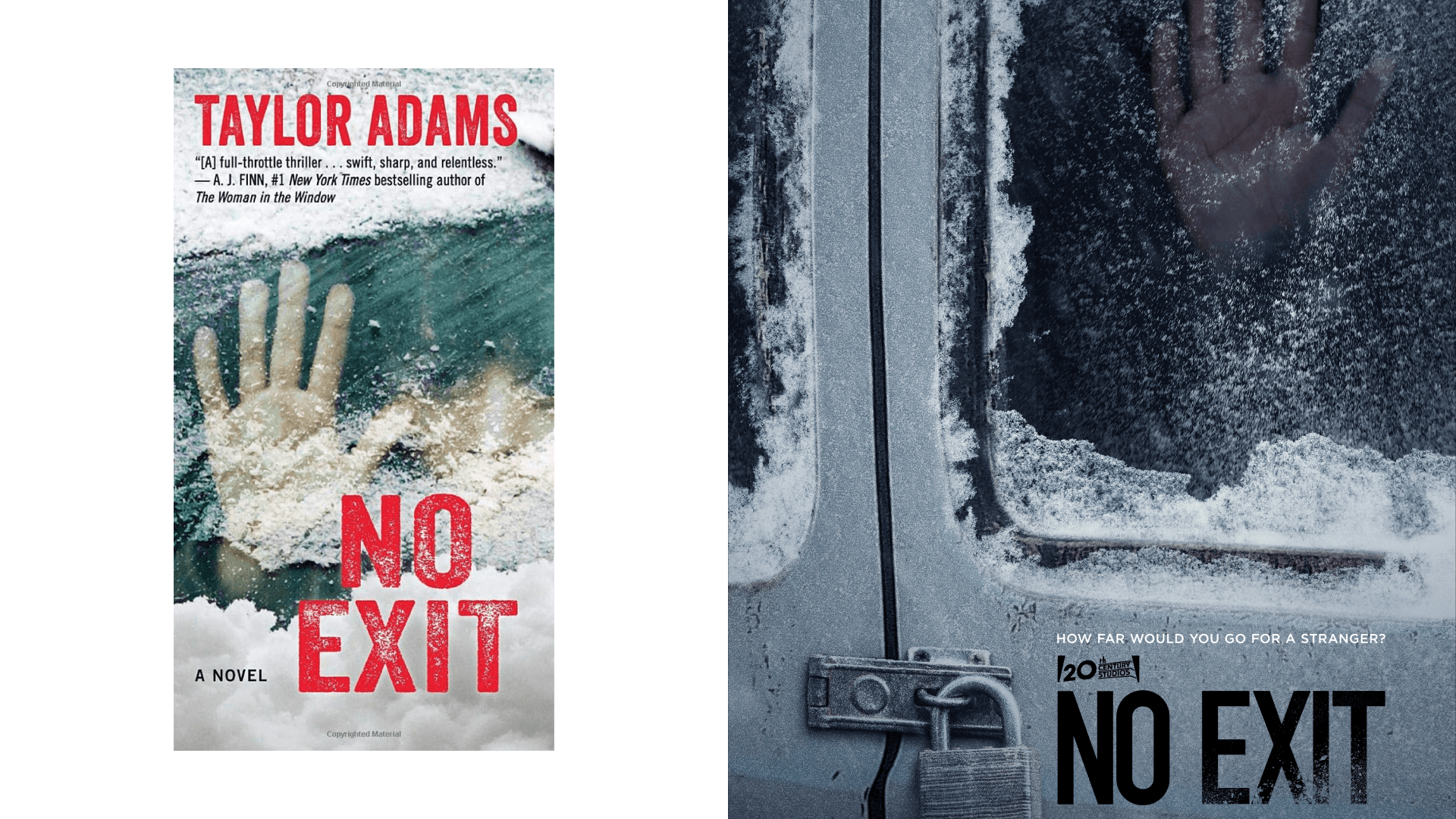 Novel alongside movie poster