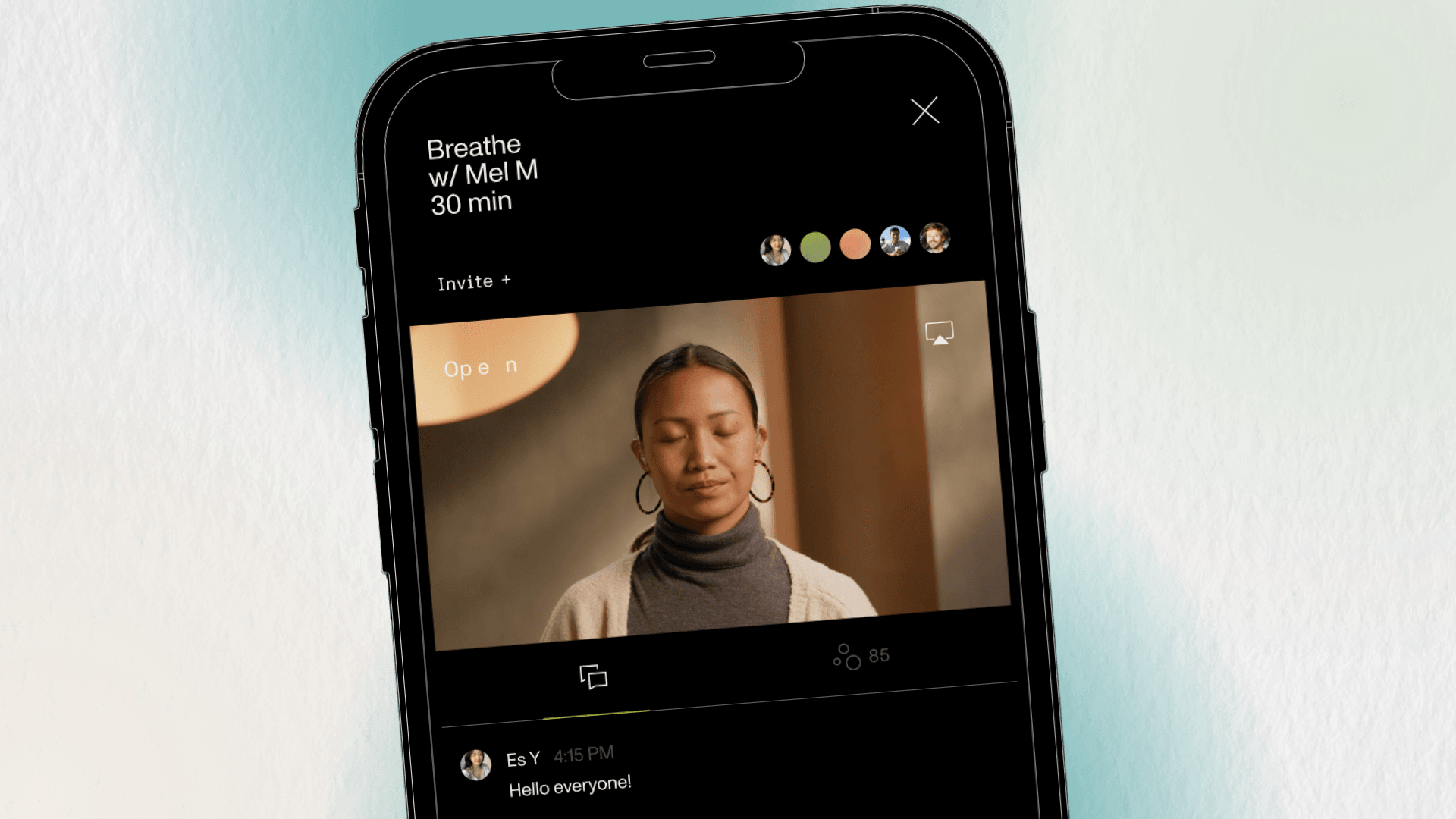 Screenshot of the open mindfulness app