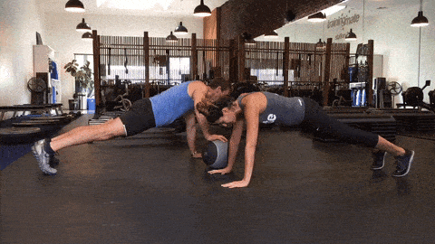 Partner medicine ball push-ups
