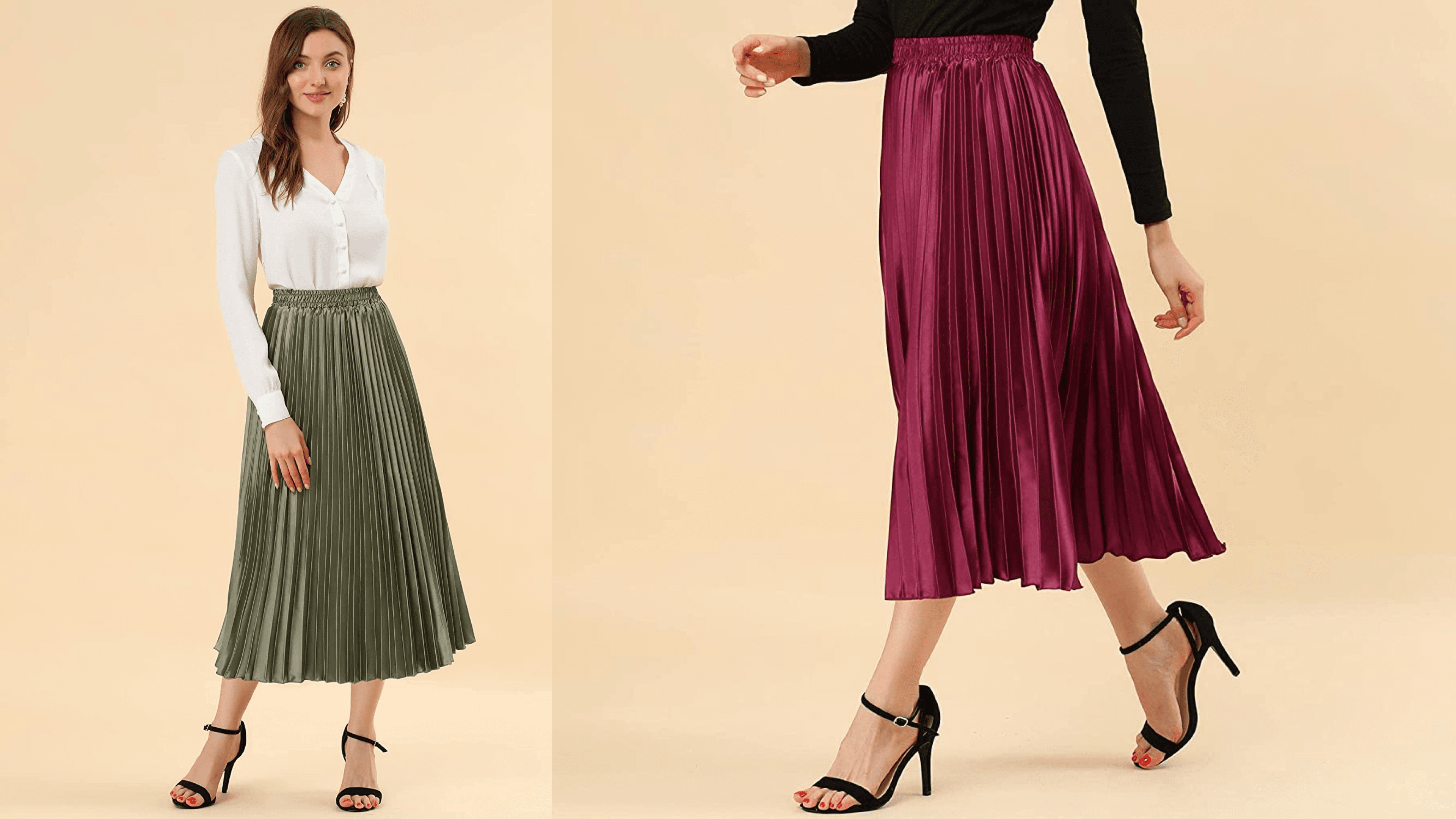 An accordion skirt with an elastic waist