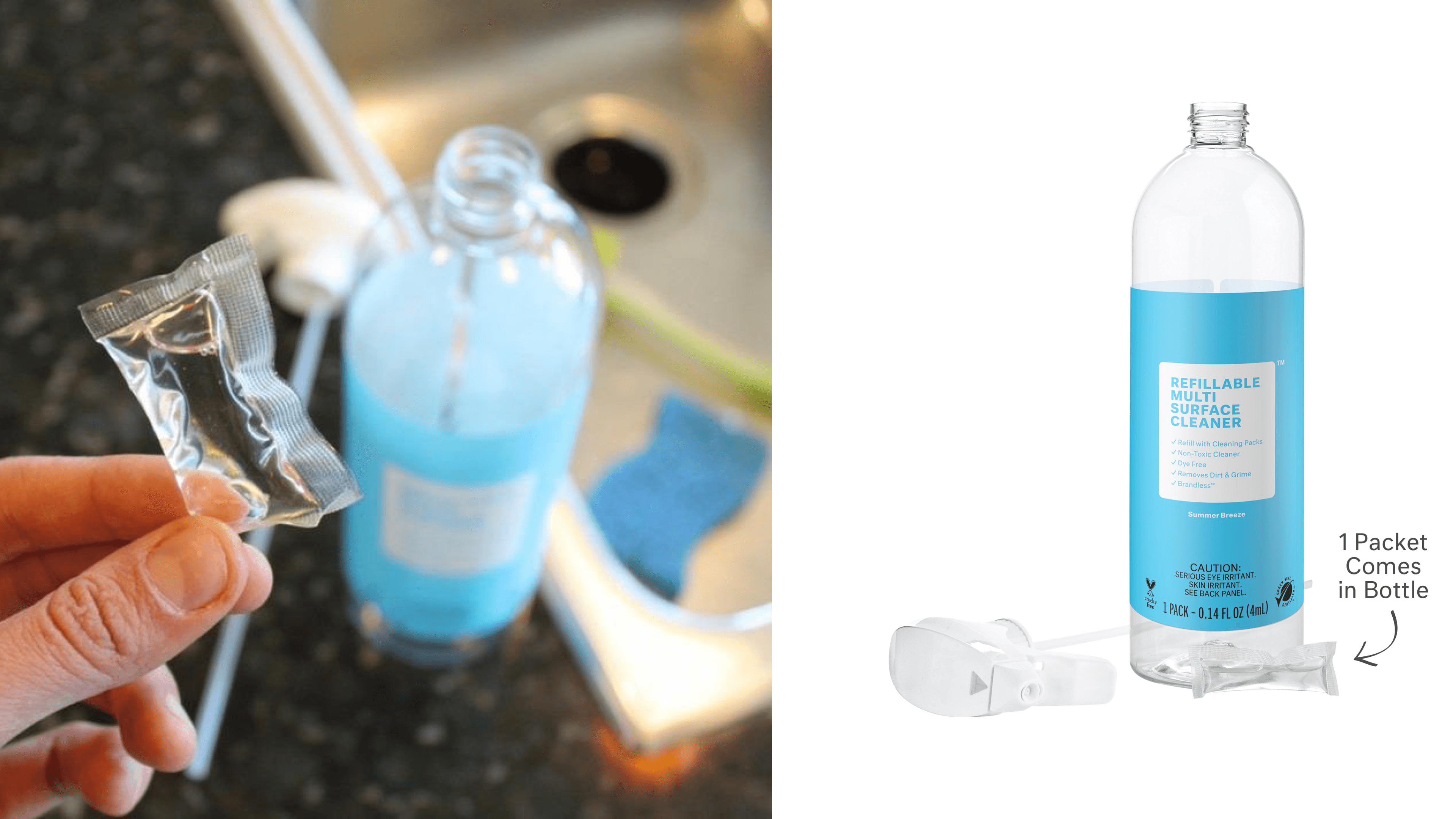 multi-surface cleaner with pods so you can keep refilling the same bottle