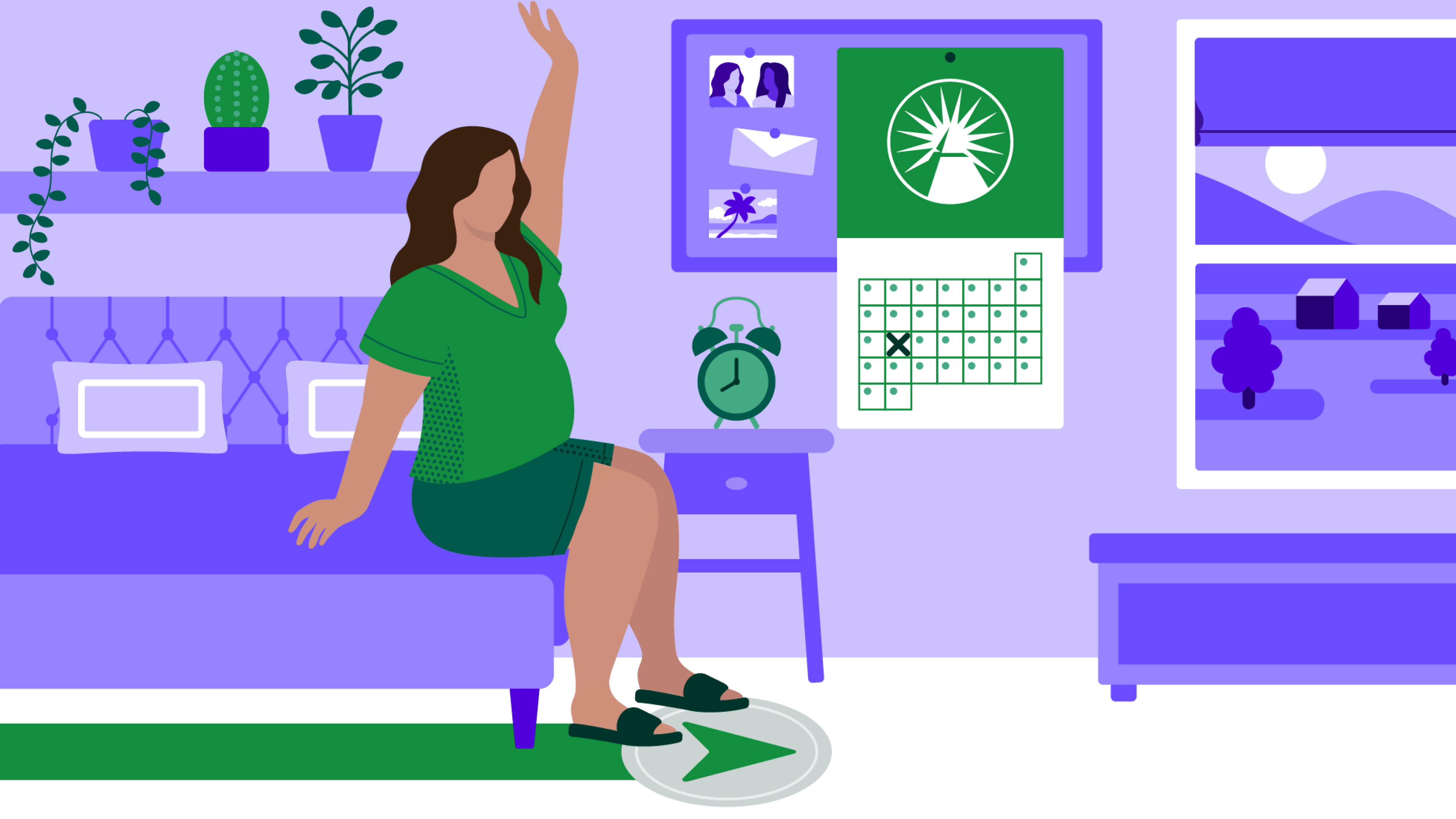 Woman checking calendar