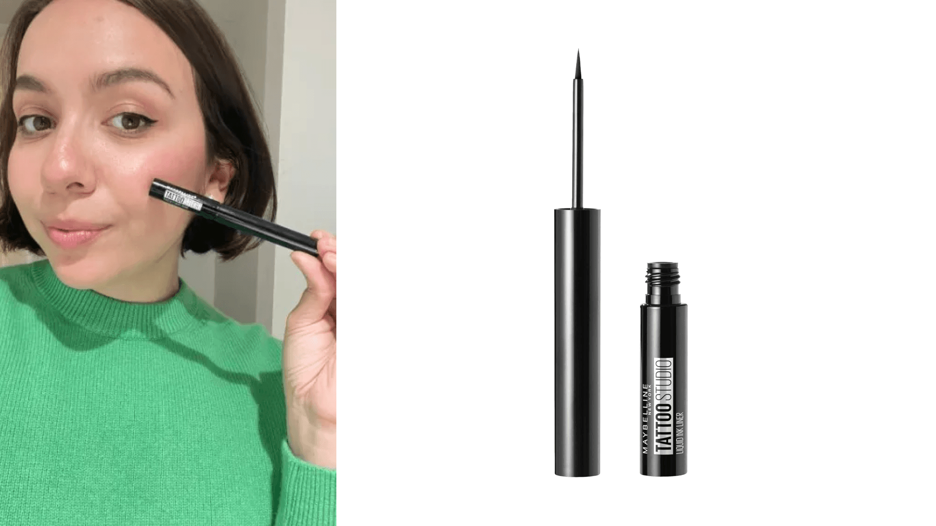 Maybelline New York TattooStudio Liquid Ink Eyeliner, Ink Black, 0.08 fl. oz.