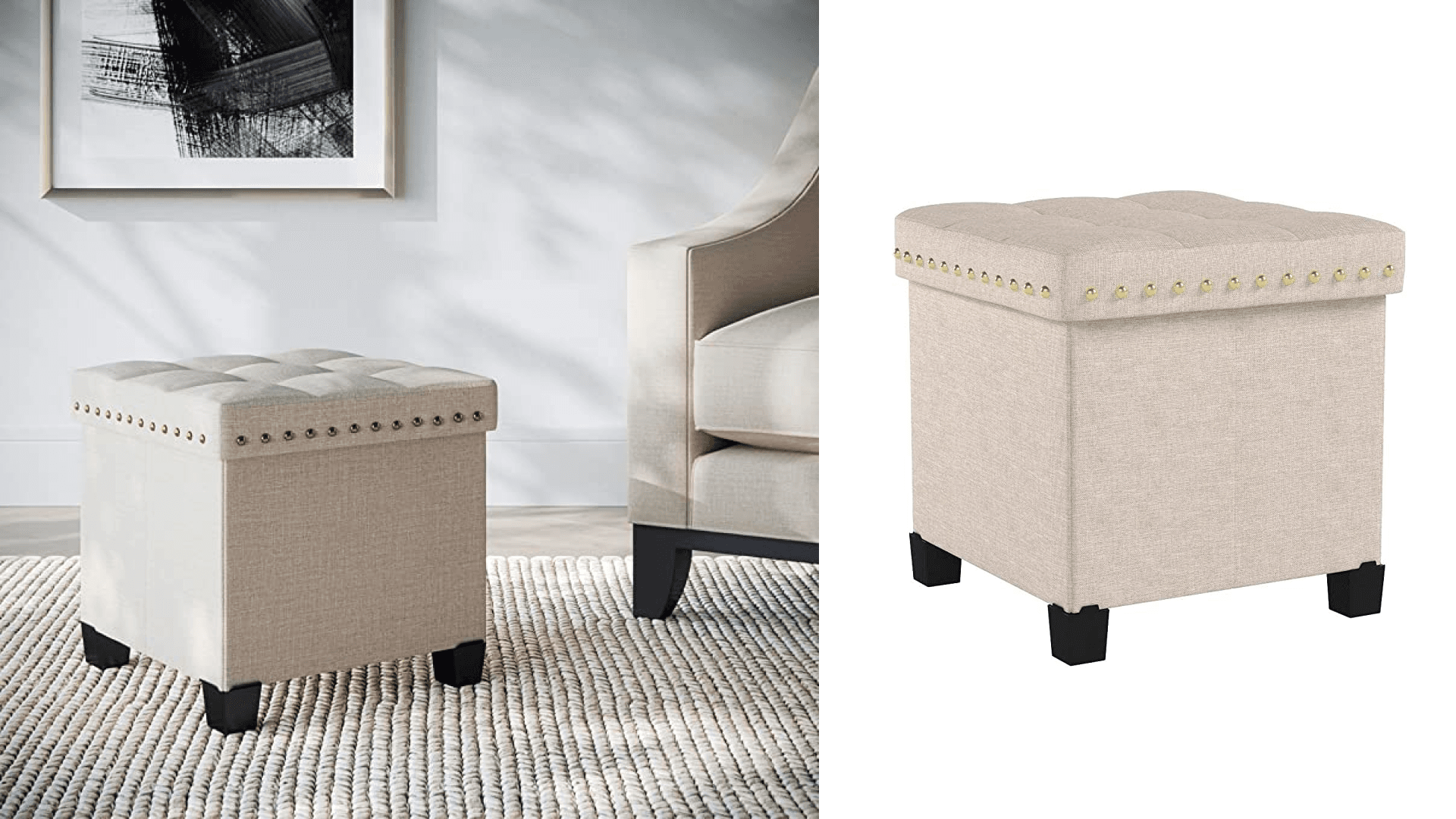 storage ottoman with a lid that can double as a tray