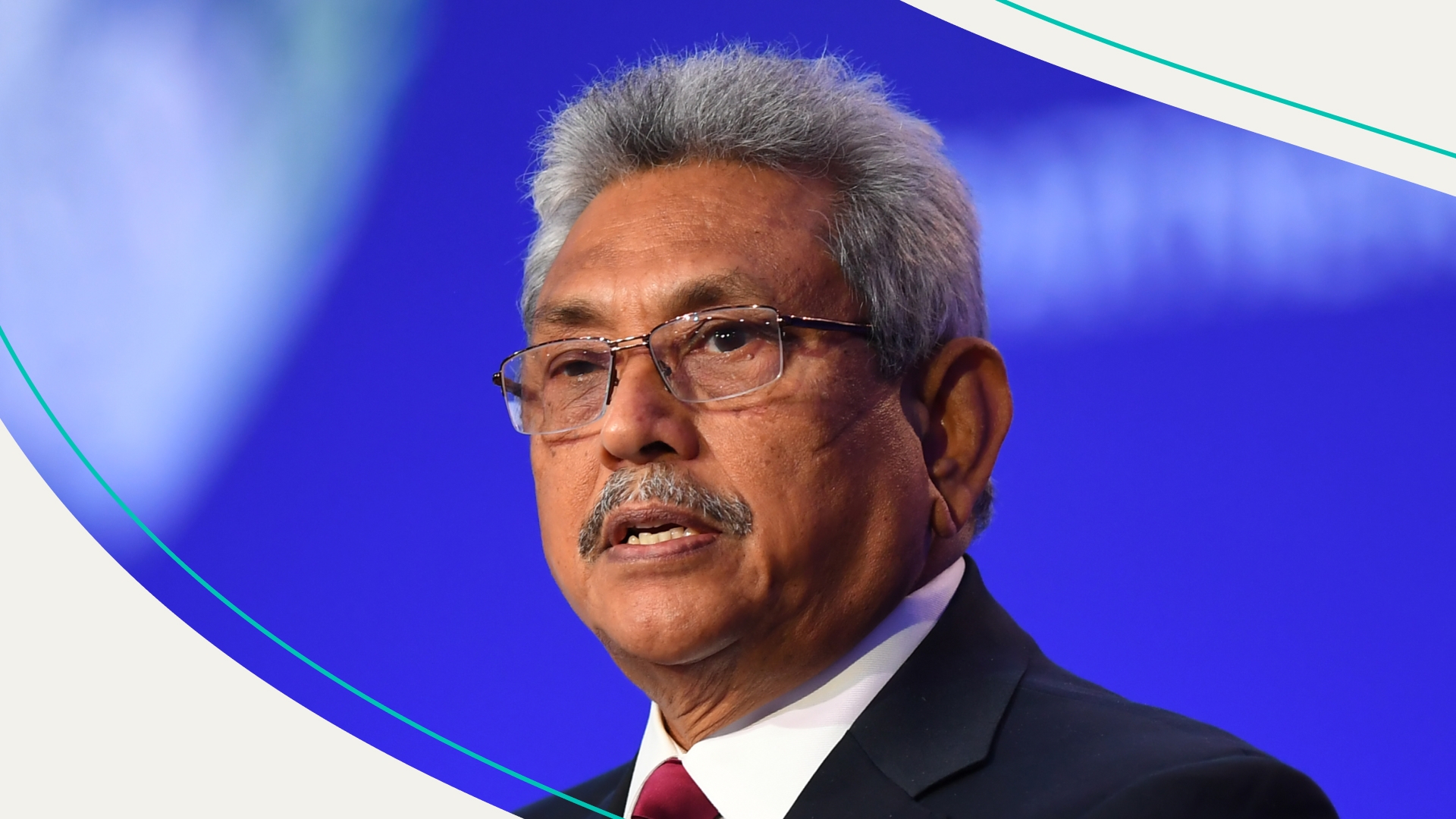 ri Lanka President Gotabaya Rajapaksa presents his national statement during day two of COP26 at SECC