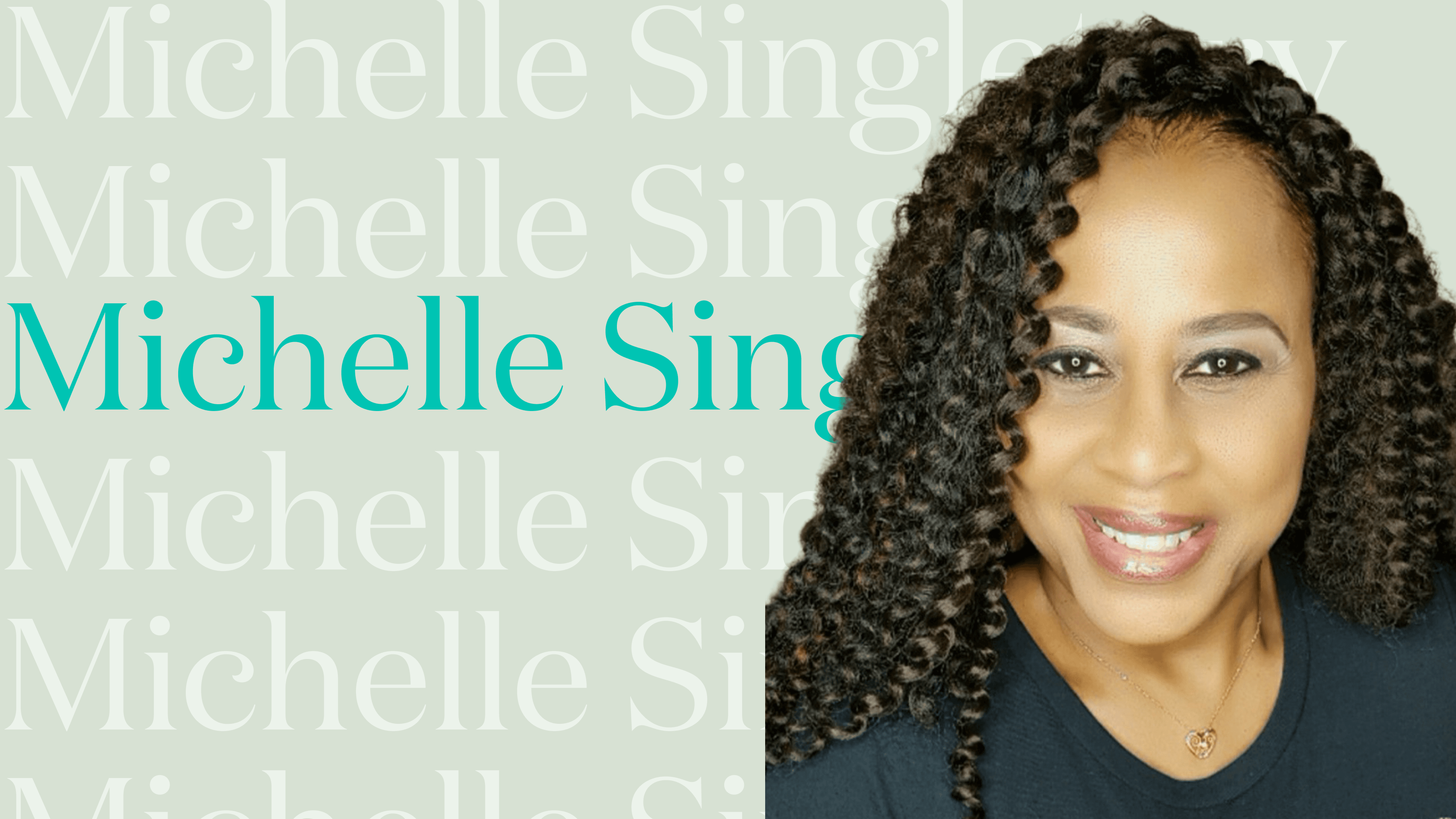 Michelle Singeltary in front of skimm background