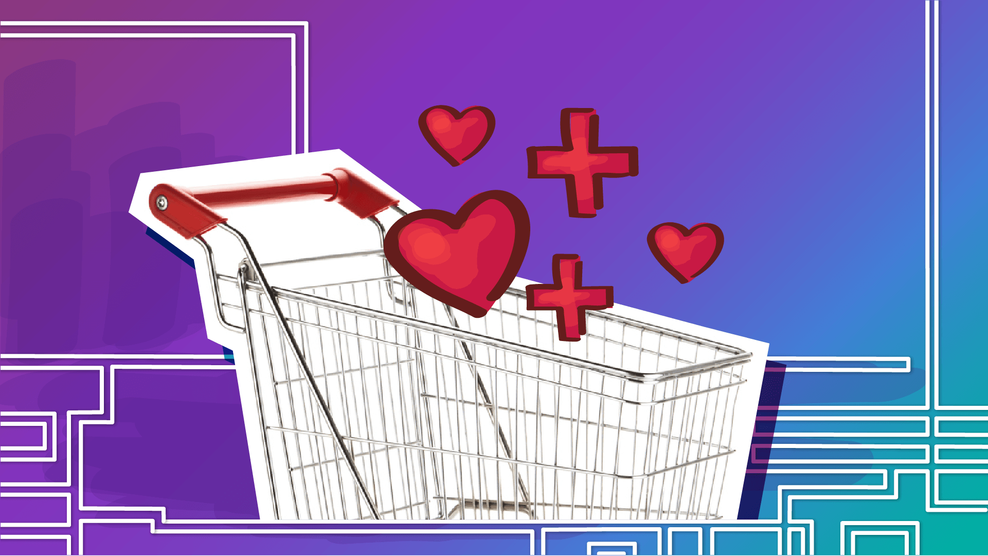 Shopping Cart Giving Illustration