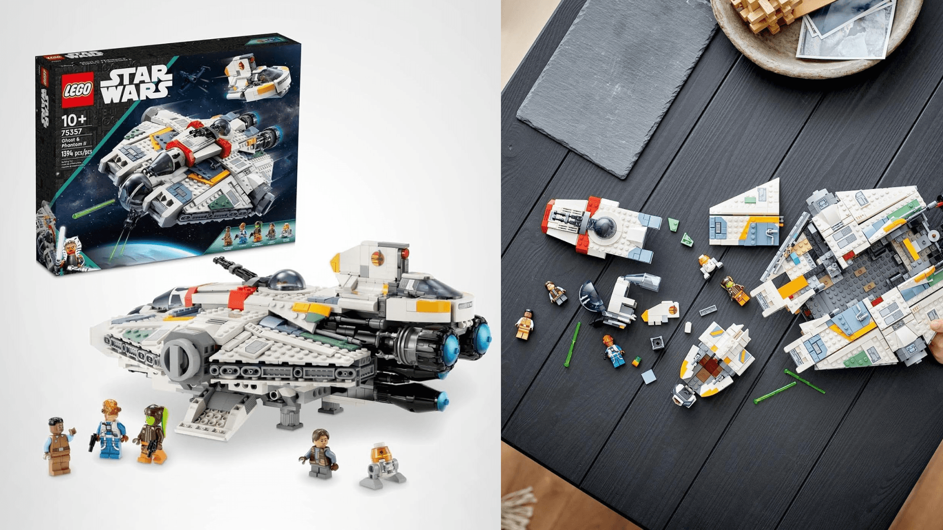 LEGO Star Wars Ahsoka Ghost and Phantom II Spaceship Toy - Star Wars Building Toys Set for Kids, Boys & Girls, Ages 10+ - Gifts for Birthdays - 5 Minifigures - 75357