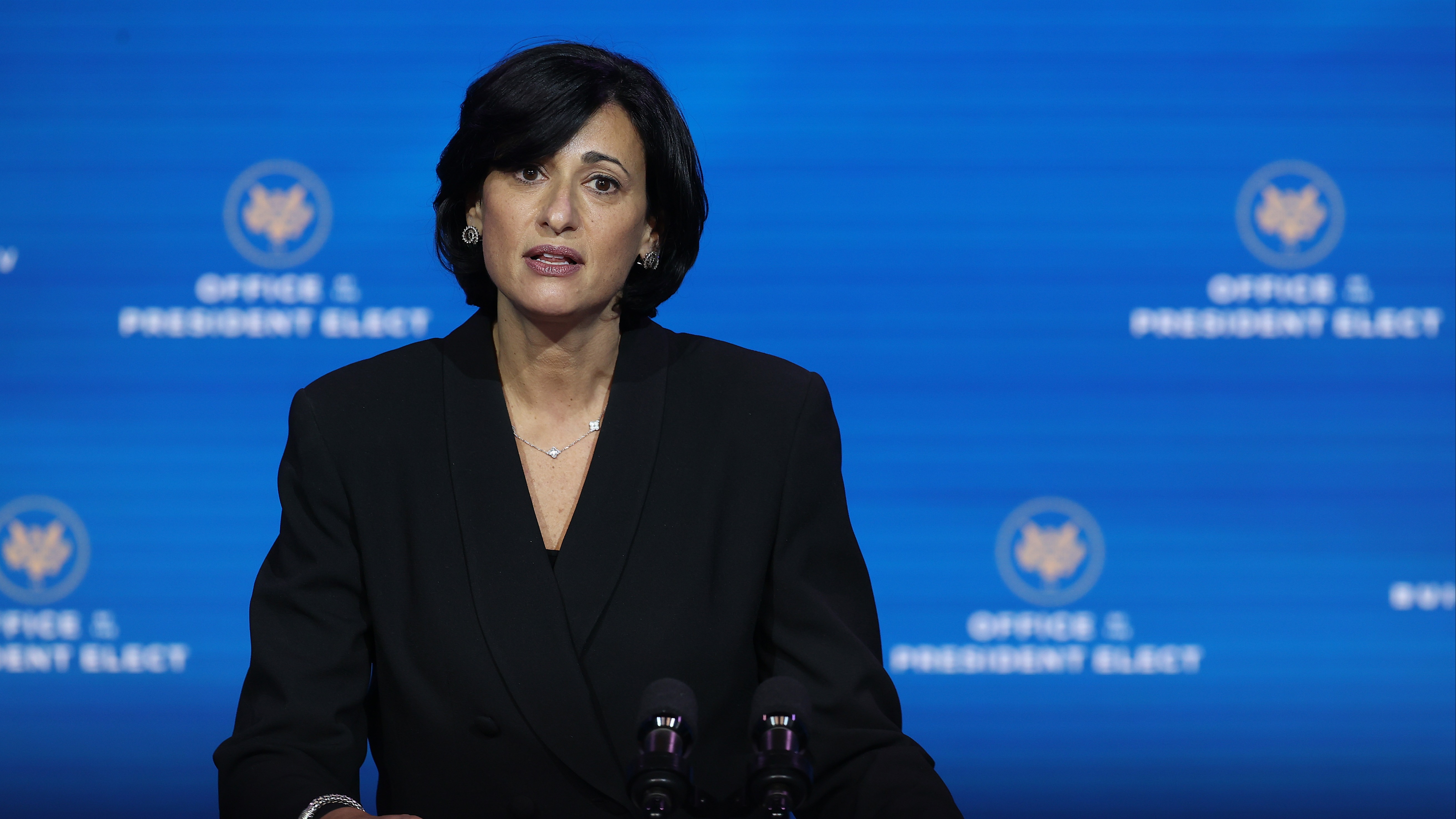 Dr. Rochelle Walensky, President-elect Joe Biden’s pick to head the Centers for Disease Control, speaks during a news conference at the Queen Theater December 08, 2020 in Wilmington, Delaware.