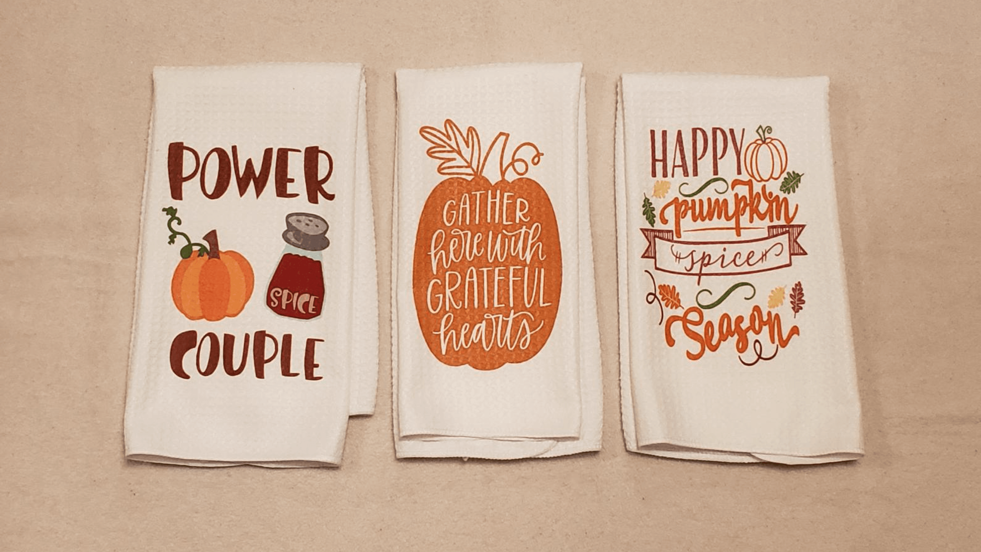 fall-themed funny kitchen towels