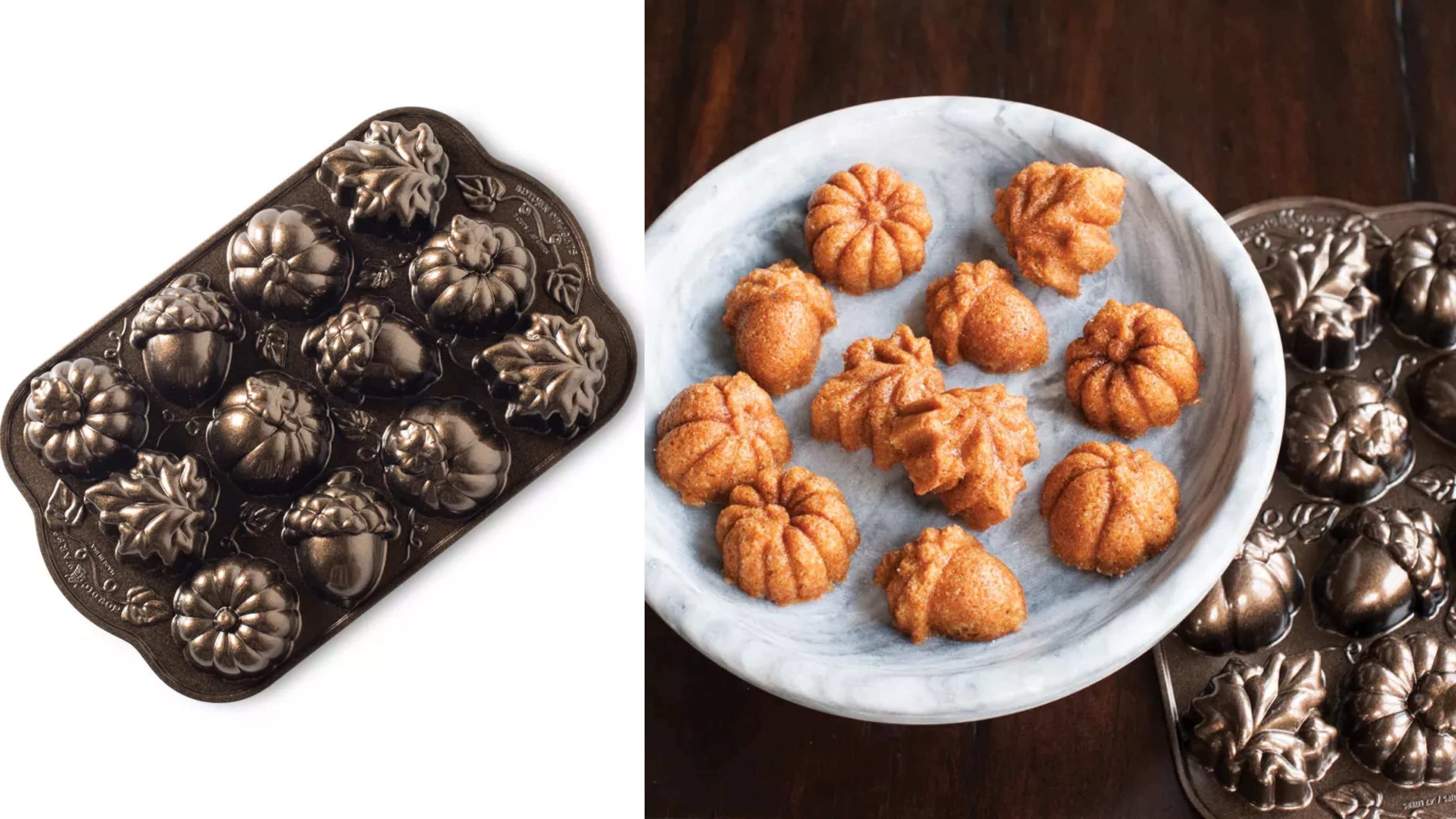 autumn-themed muffin pan