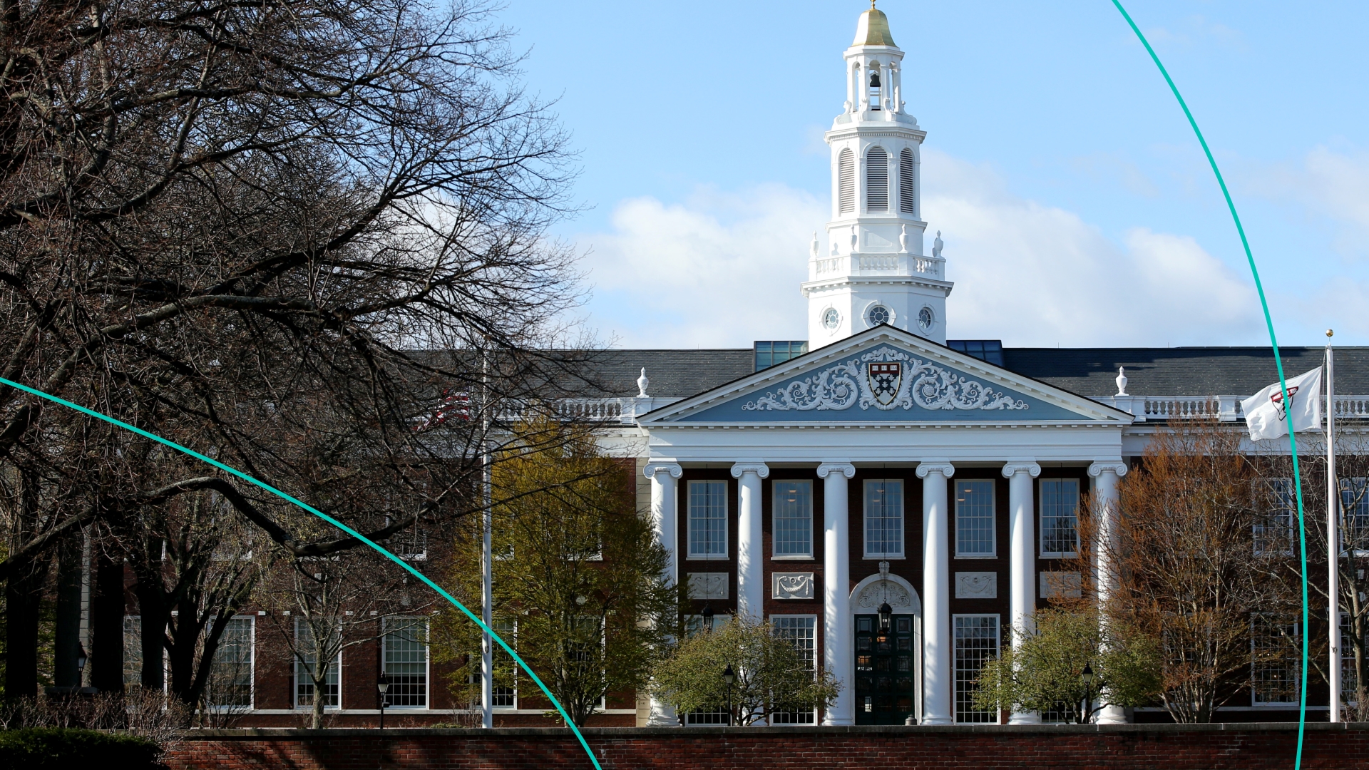 A general view of Harvard University campus is seen on April 22, 2020 in Cambridge, Massachusetts.