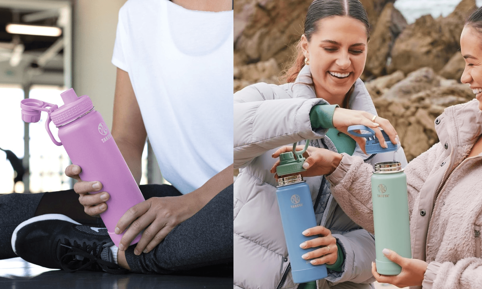 Takeya Actives Water Bottle with Spout Lid - Bottle with Double Stainless Steel Insulation - Dishwasher Safe & BPA-Free - Bottle with Spout Lid & Removable Bumper - 24 oz, Lilac