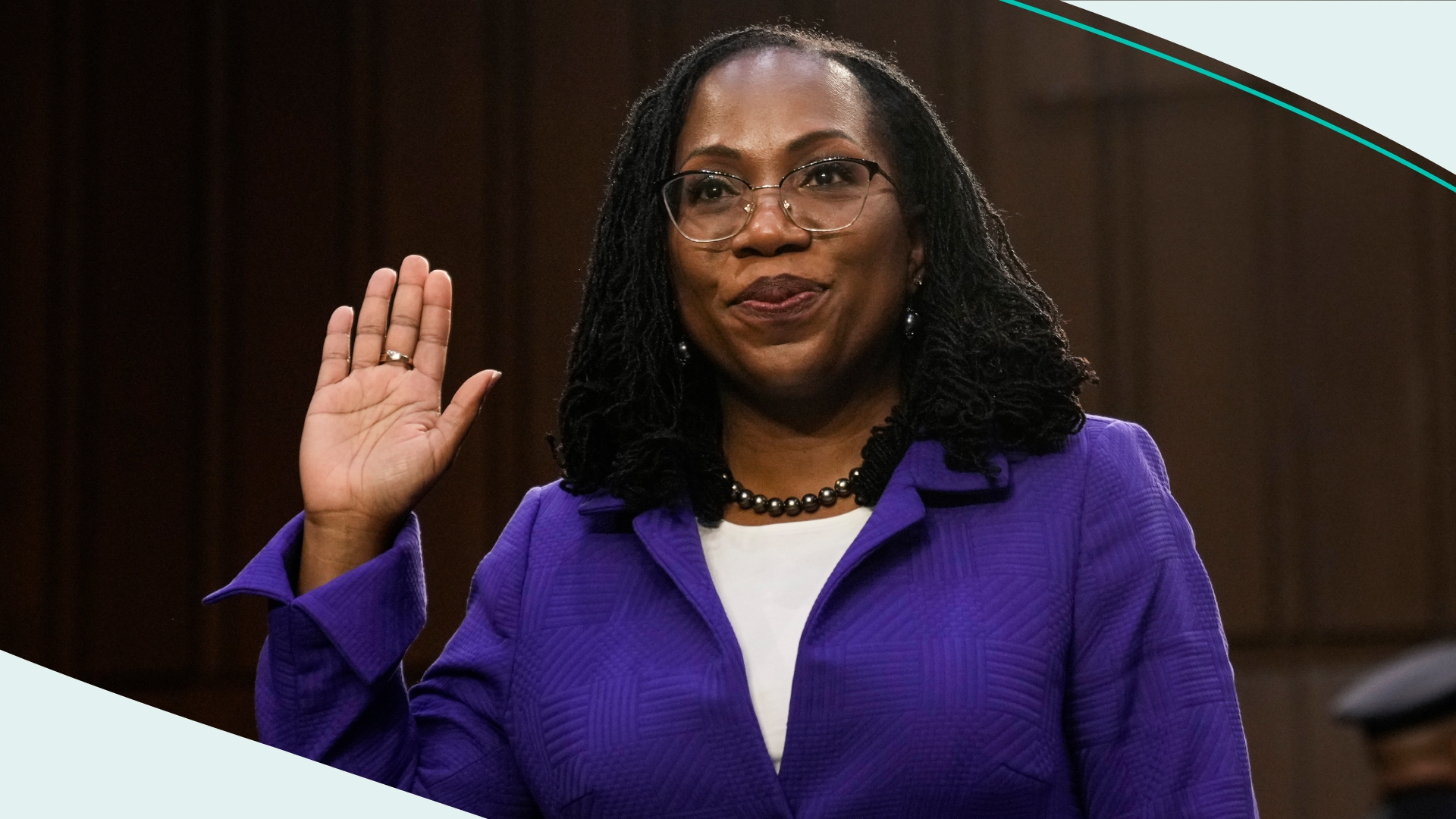 U.S. Supreme Court nominee Judge Ketanji Brown Jackson is sworn-in during her confirmation hearing before the Senate Judiciary Committee in the Hart Senate Office Building on Capitol Hill March 21, 2022 in Washington, DC.