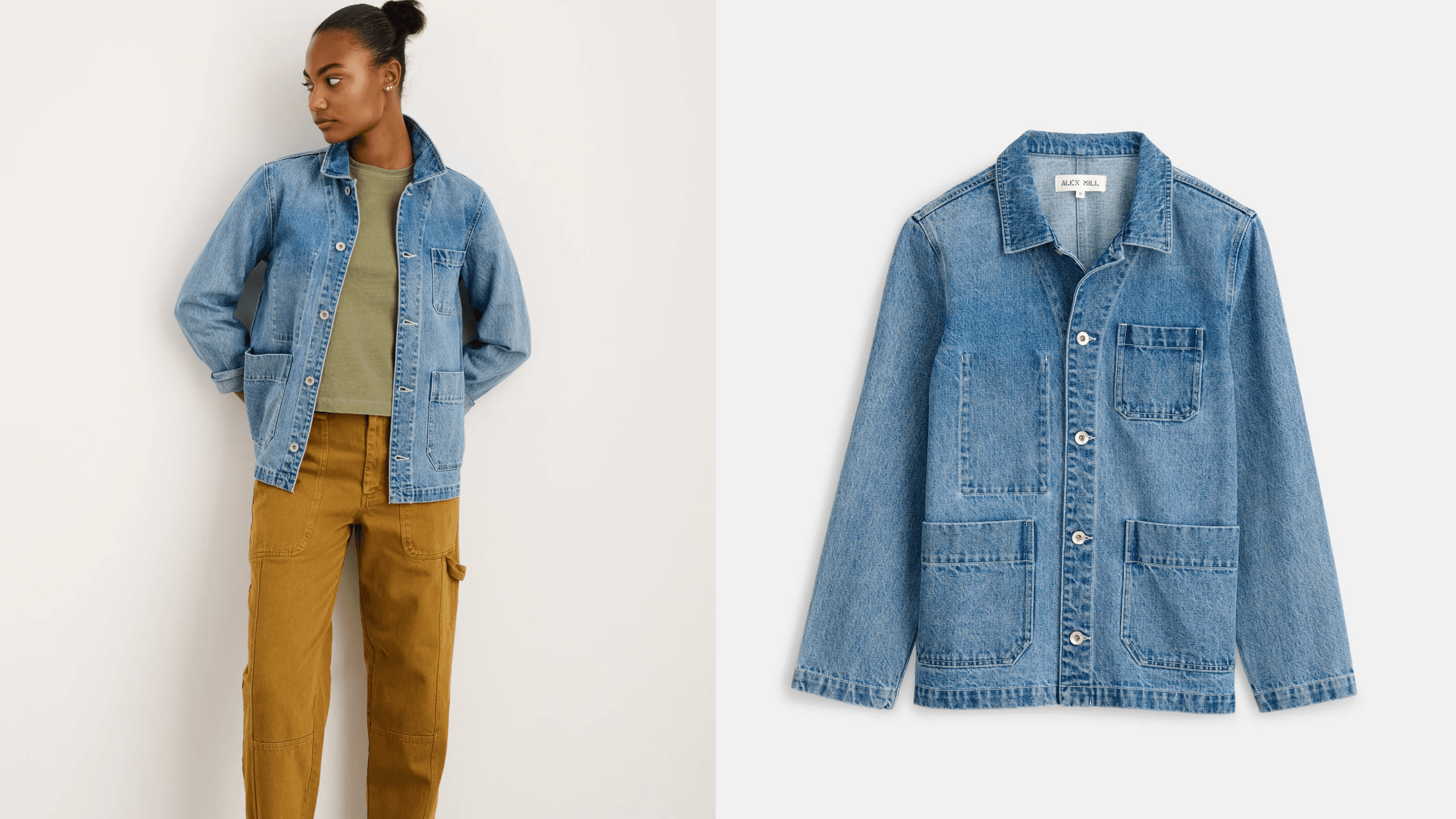 alex mill denim chore coat