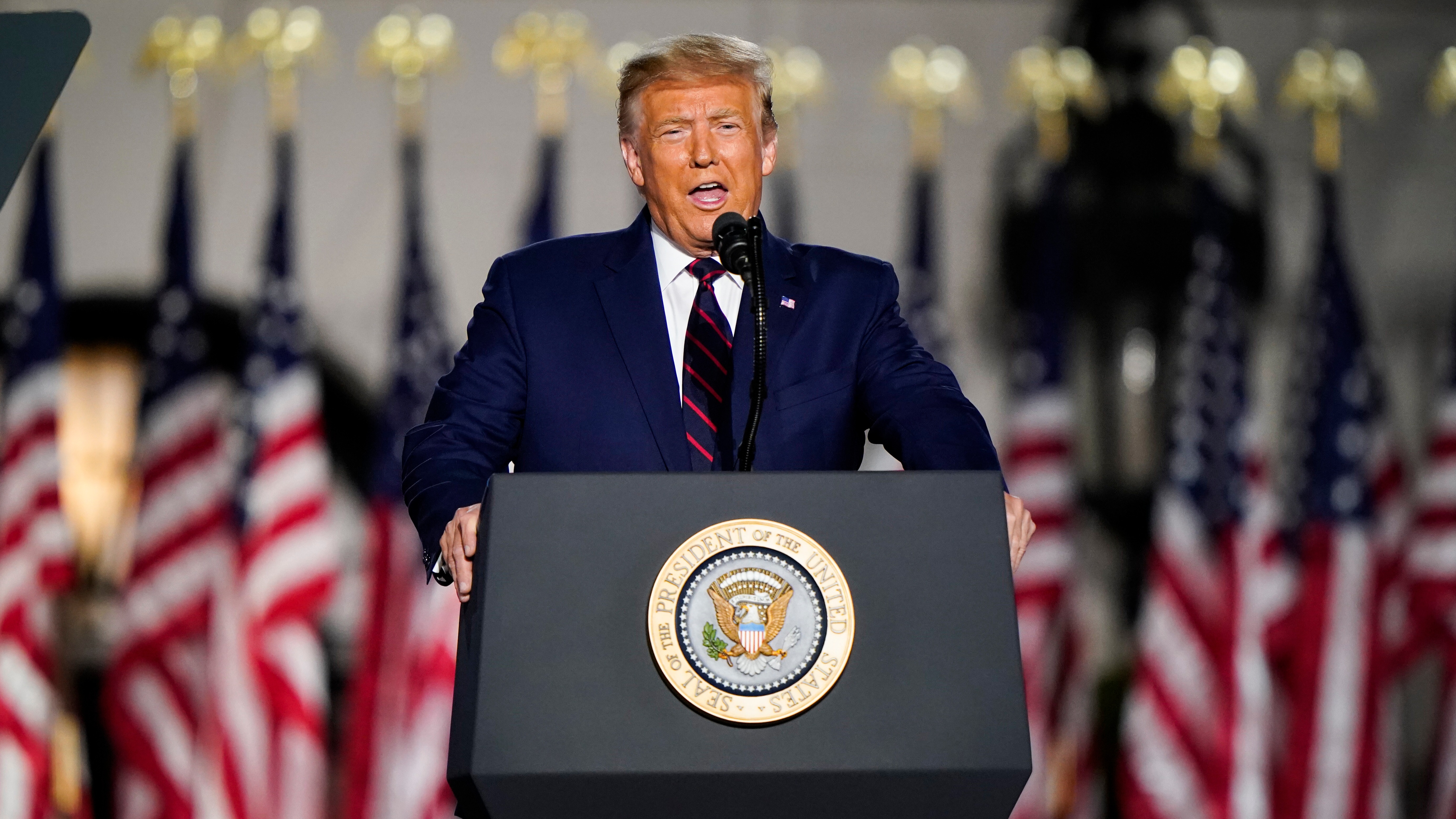 President Donald Trump speaks on the fourth and final night of the Republican National Convention