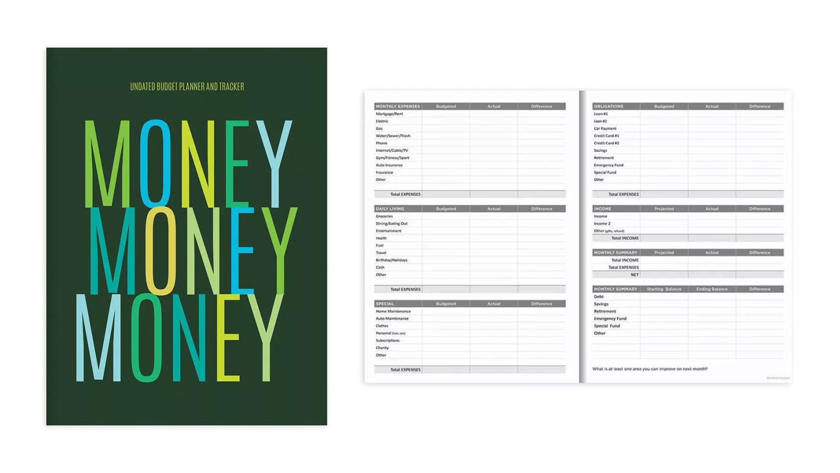 undated budget planner