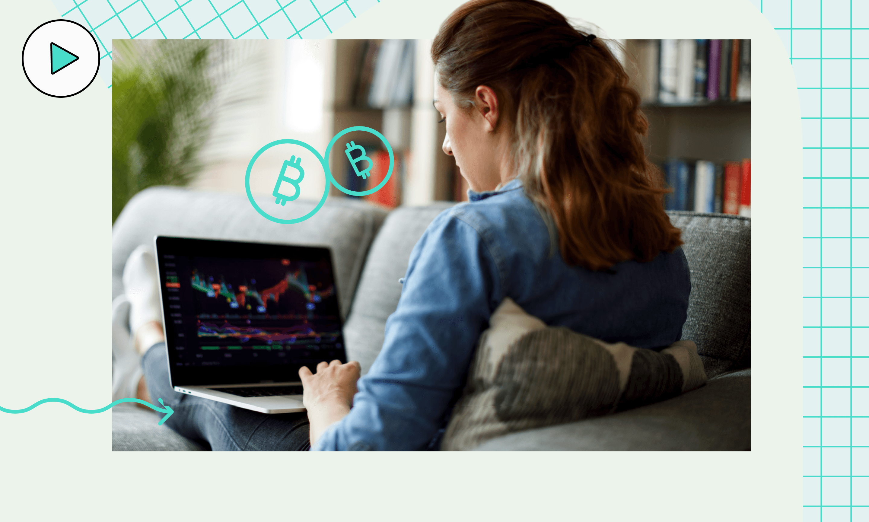 Woman on laptop looking at graph