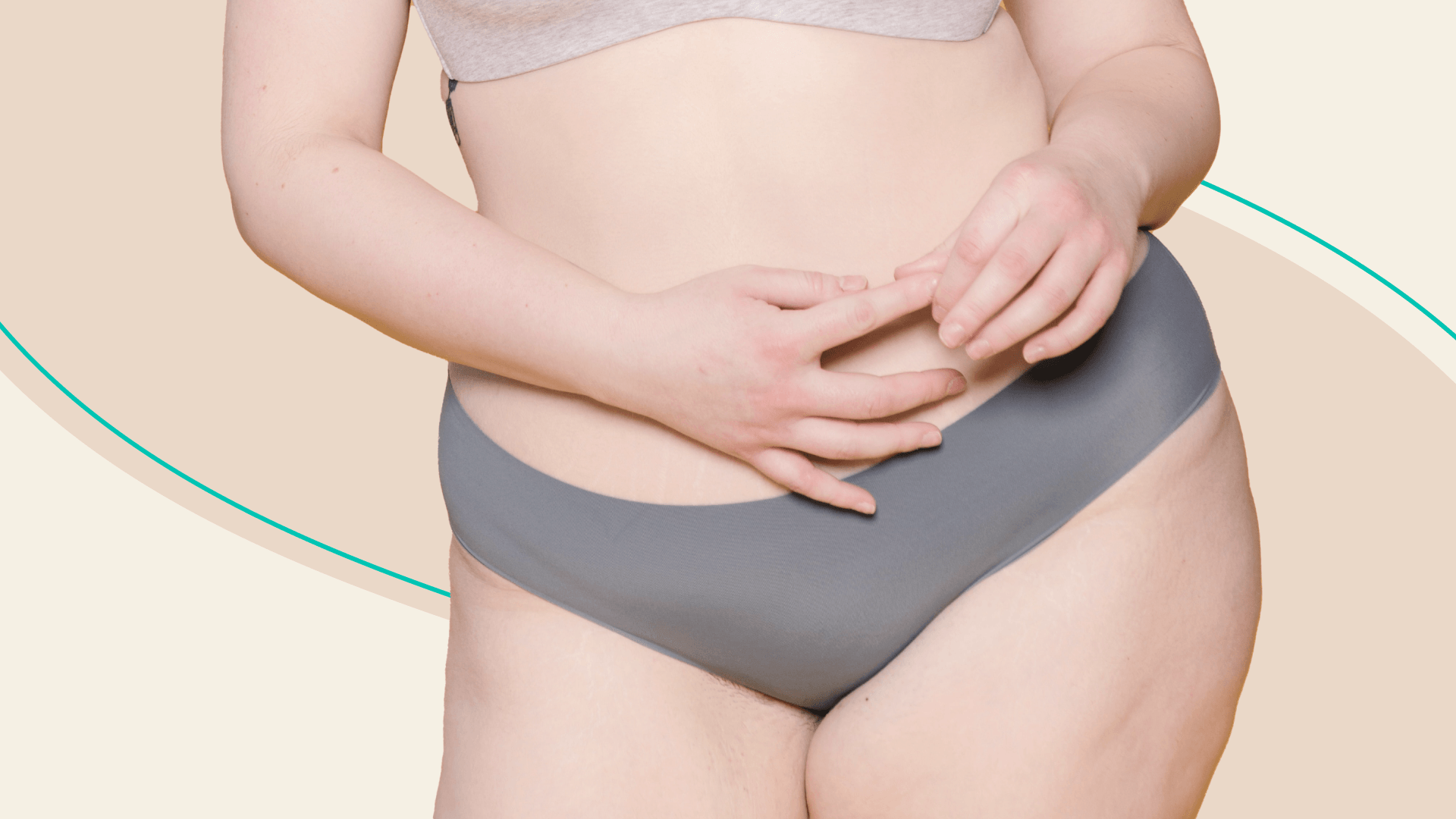 Woman With Hands on Stomach