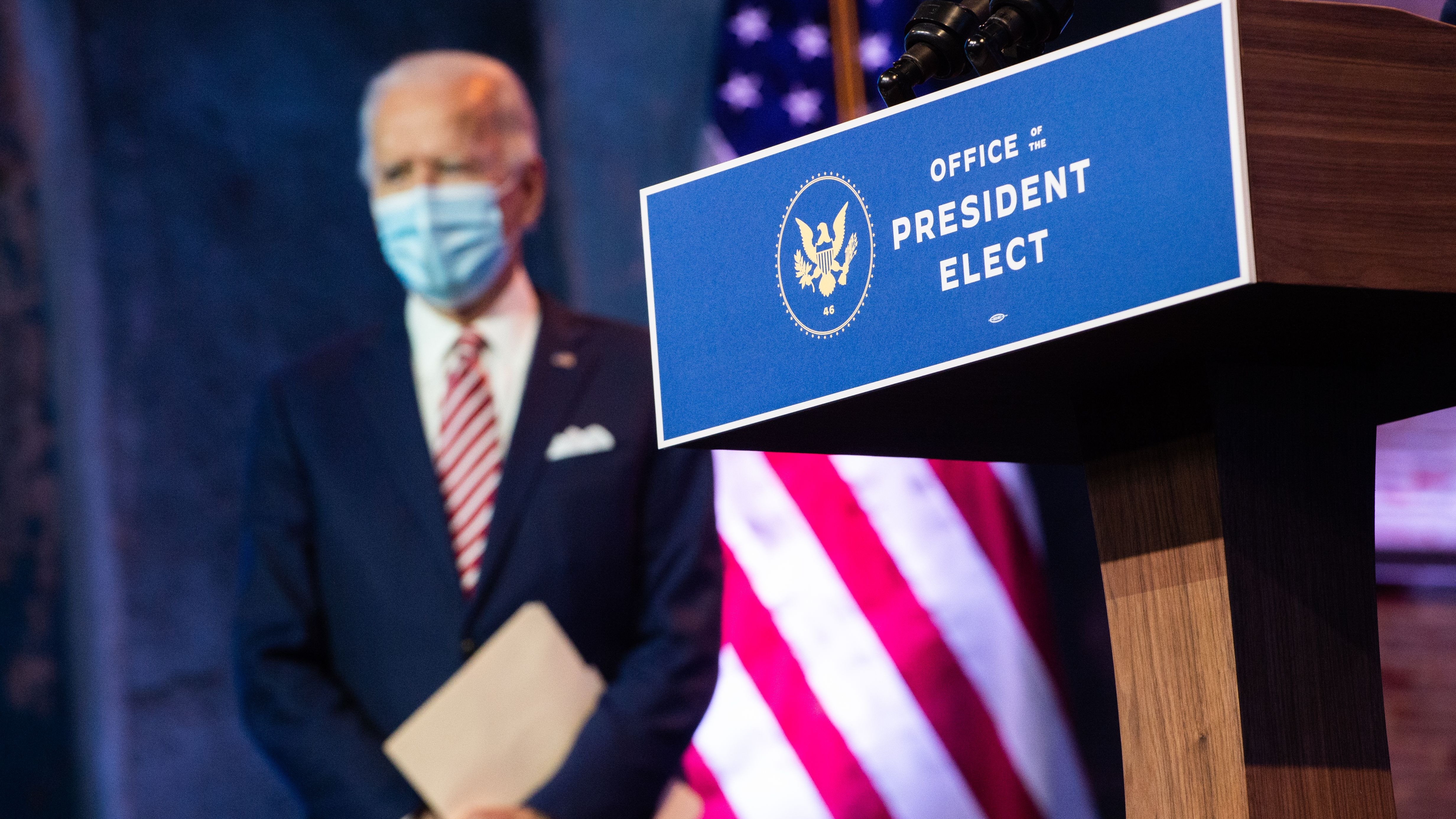 A healthcare professional prepares to enter a Covid-19 patient's room in the ICU at Van Wert County Hospital in Van Wert, Ohio on November 20, 2020.